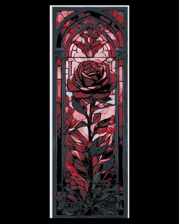Blood Red Rose Frozen in a Stained Glass Window - Set of 3 Bookmarks 3d model