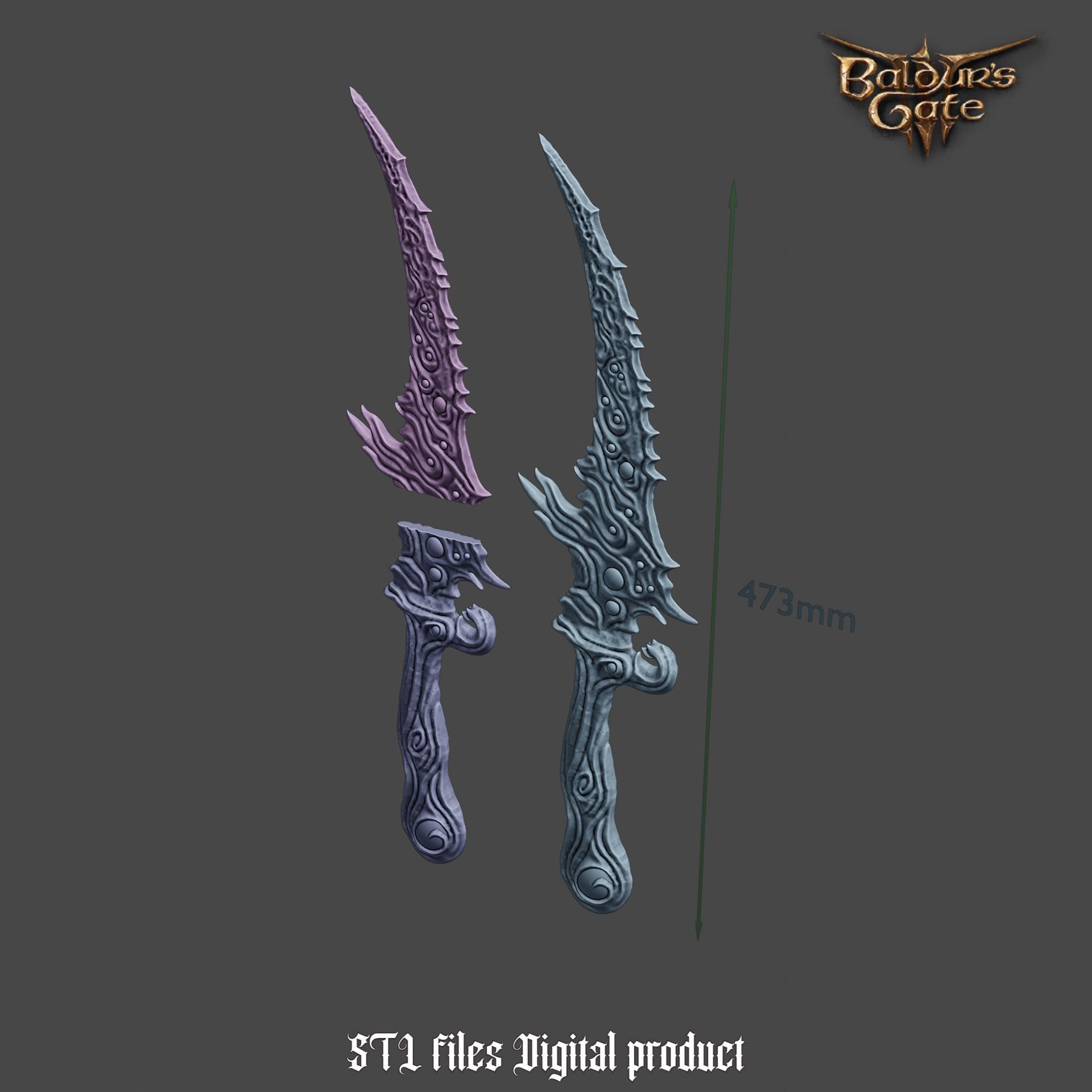 Fantasy Mastercrafted Susser Dagger from Baldurs Gate 3 3d model