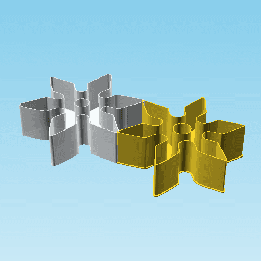 Shuriken 0076, nestable box (v2) 3d model
