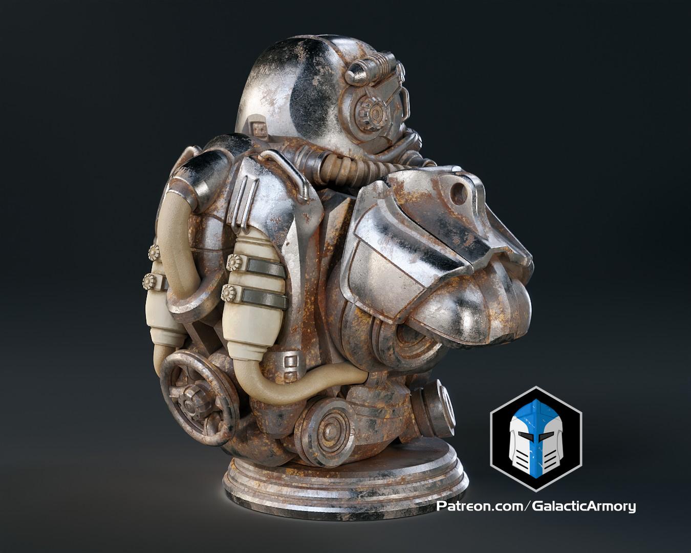 Fallout T-60 Power Armor Bust - 3D Print Files 3d model