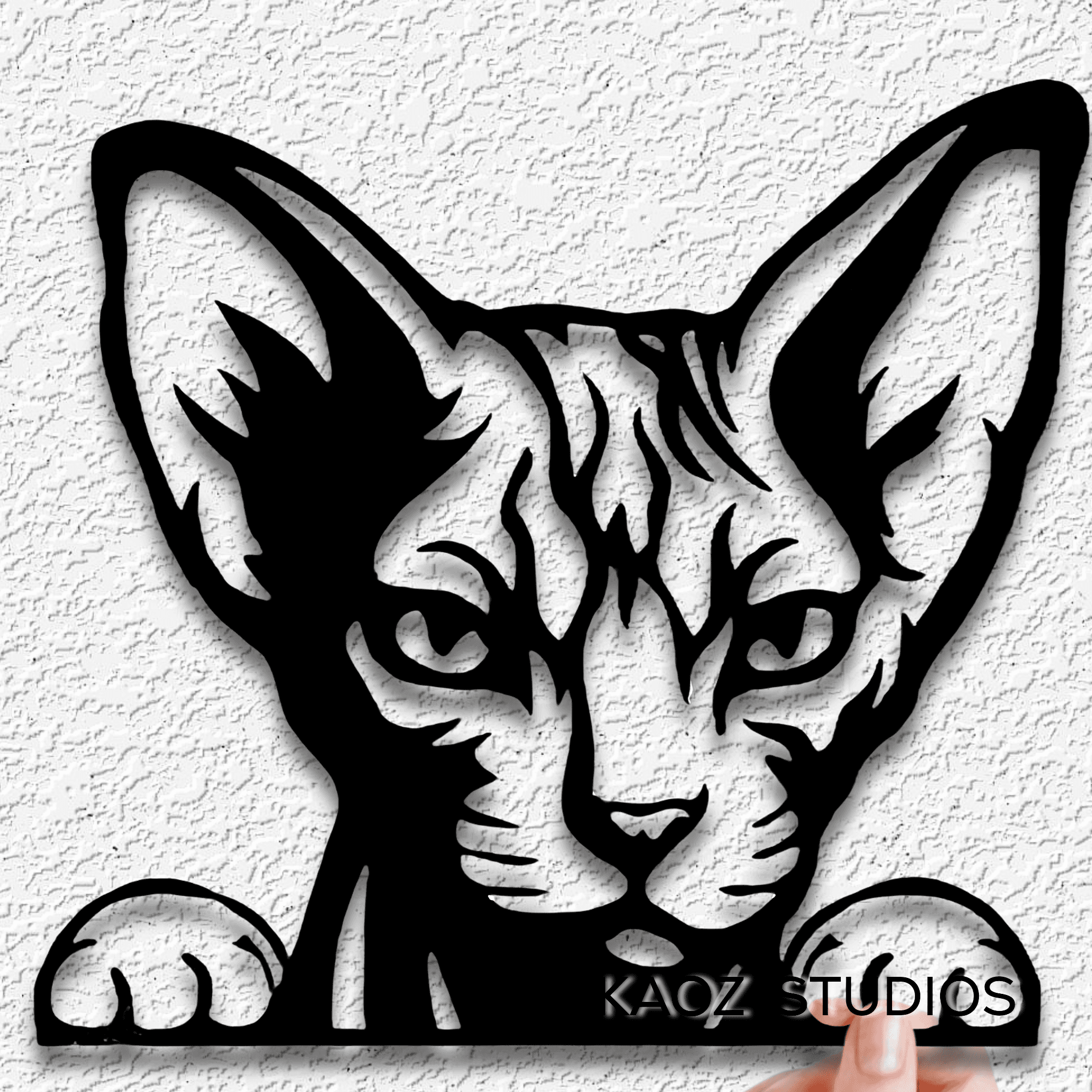 peeking sphynx kitty wall art sphinx cat wall decor kitten decoration 3d model