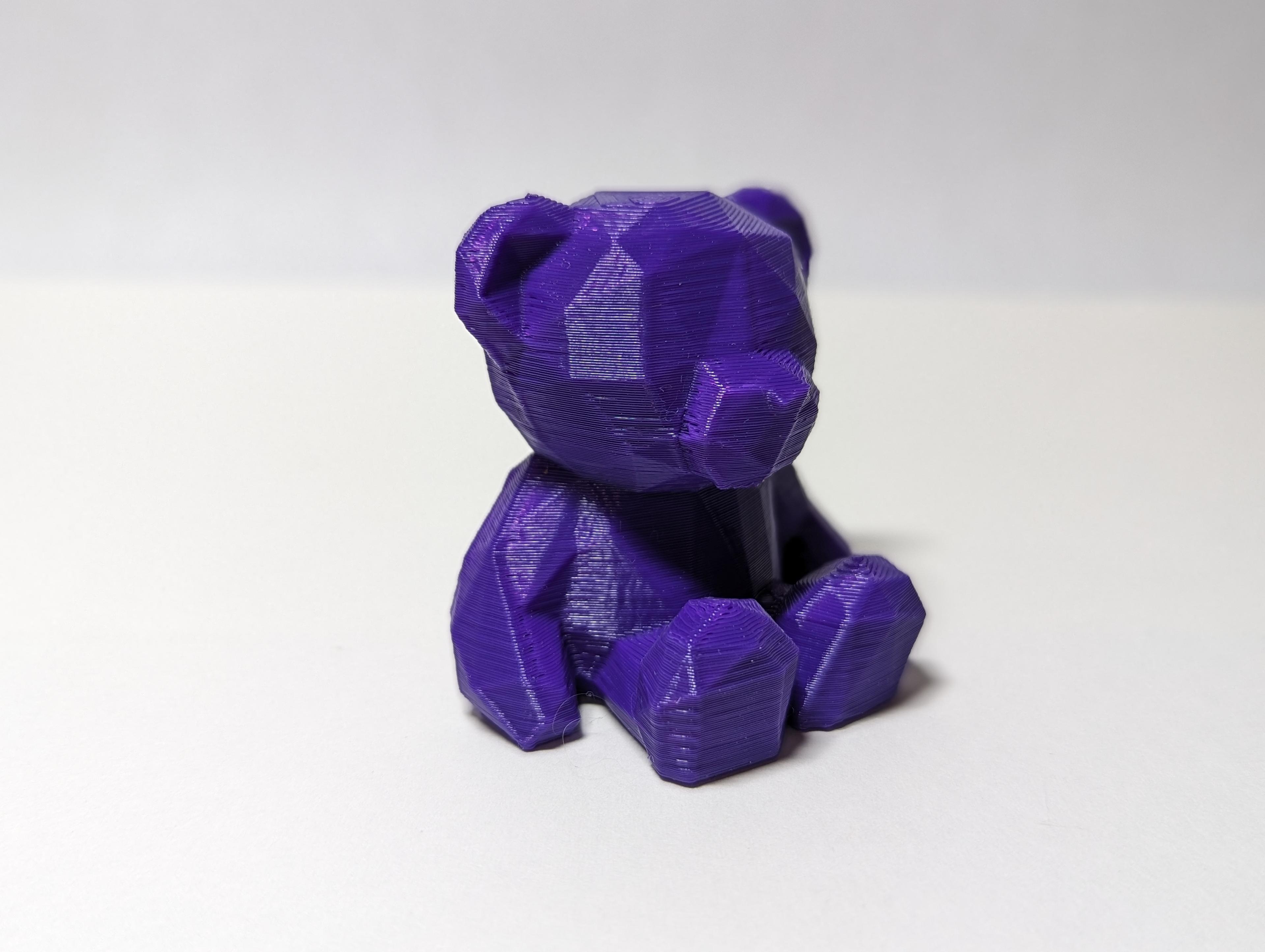 Poly Bear  - Printed in purple PLA. Great model!! - 3d model