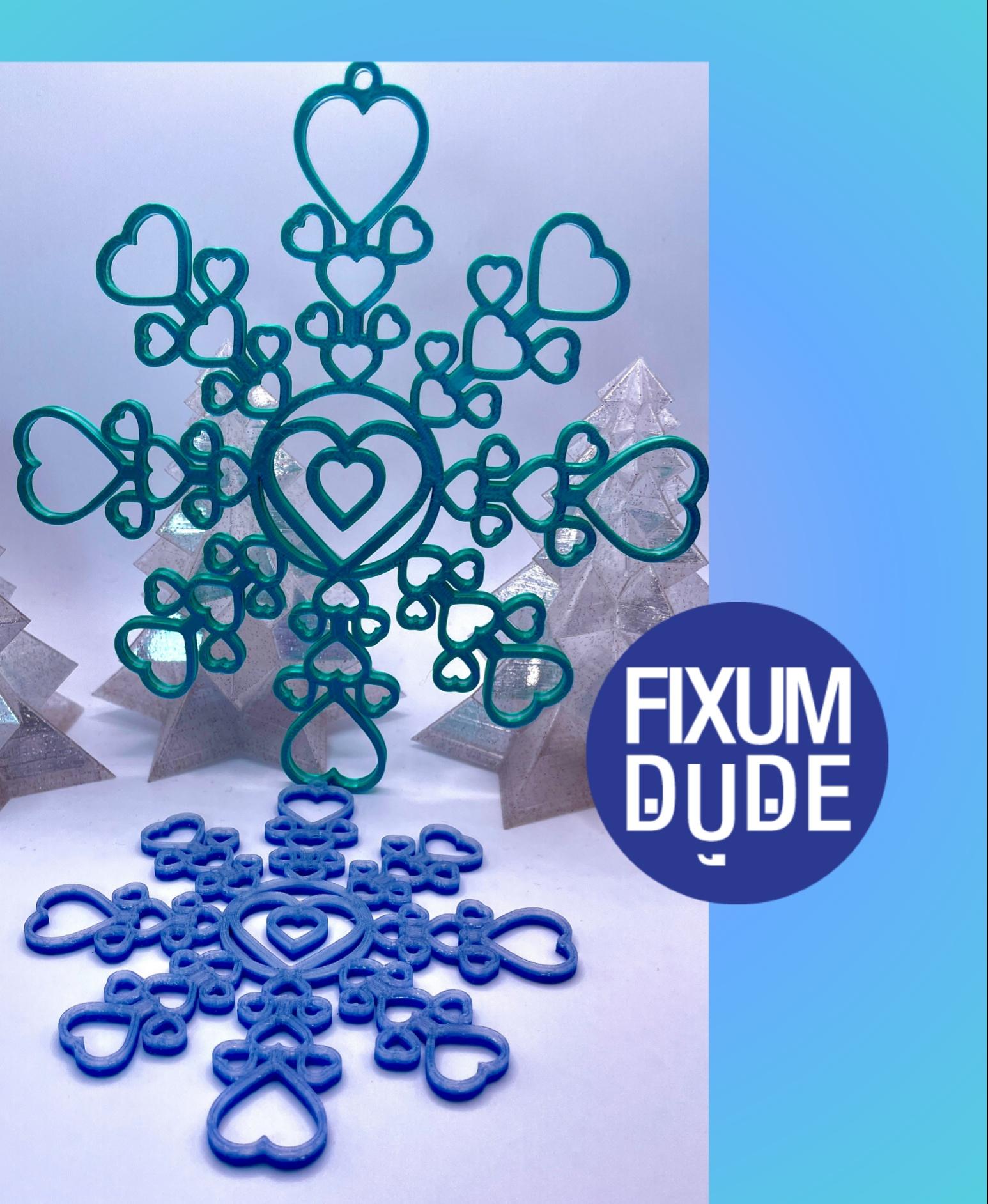 Heart Snowflake Ornament 3d model