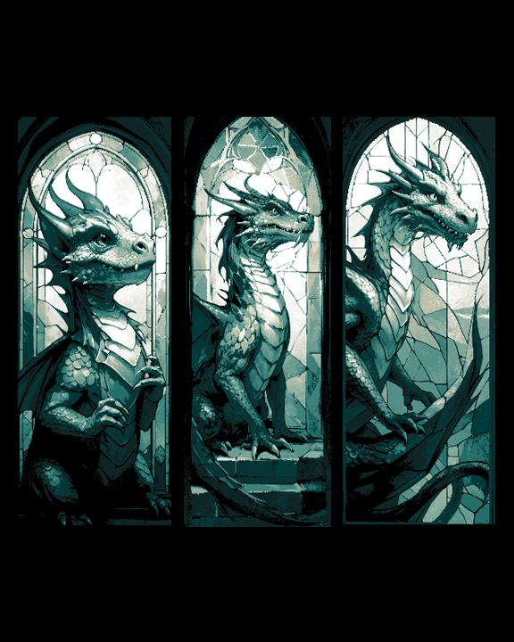 Stained Glass Windows and Wonderful Dragons - Set of 3 Bokmarks 3d model