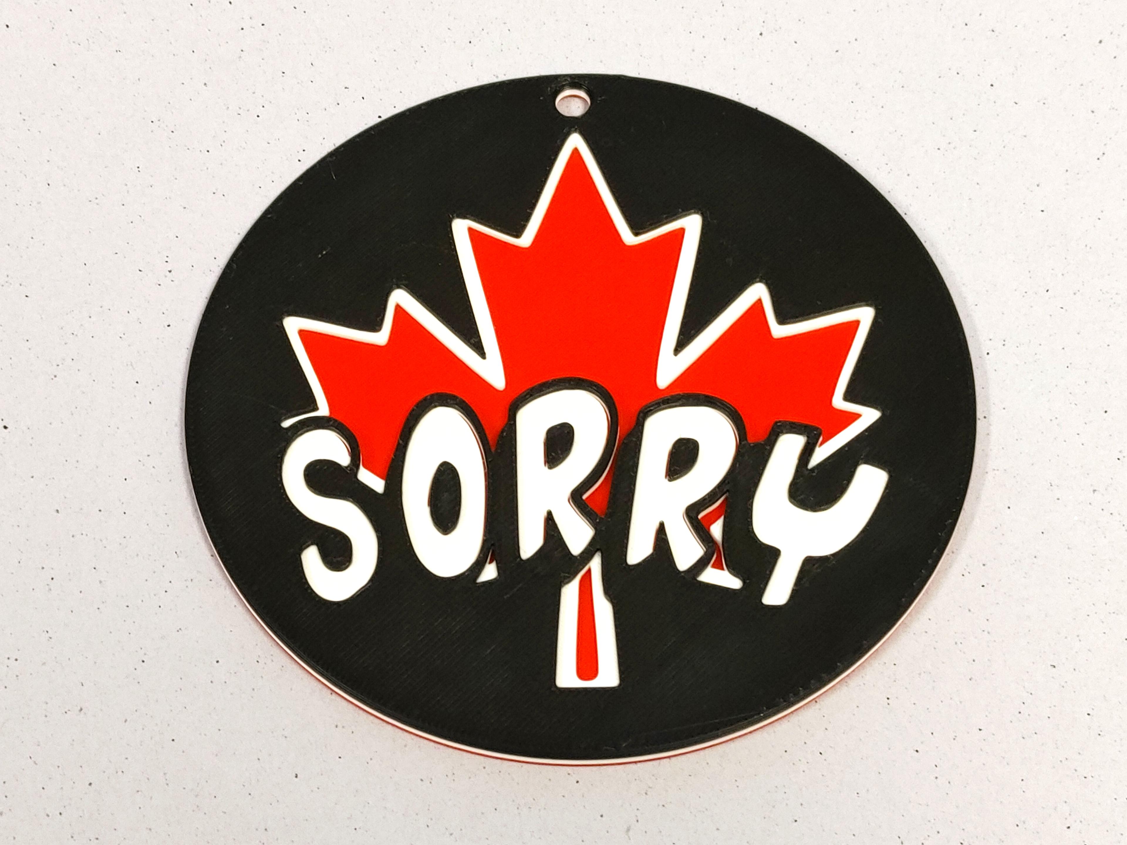 Ornament "Remix" of Canadian "Sorry" Coaster! 3d model