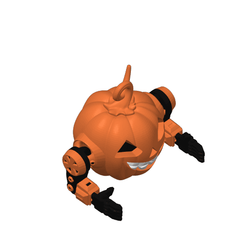 Cobotech Articulated Robo Pumpkin Keychain 3d model