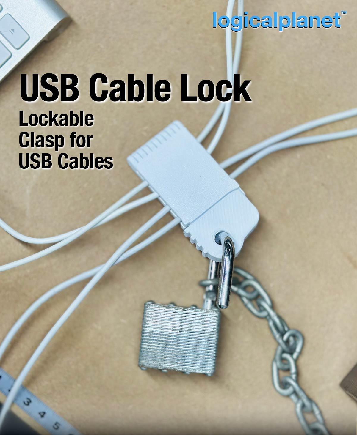 Lockable USB Cable Clasp 3d model