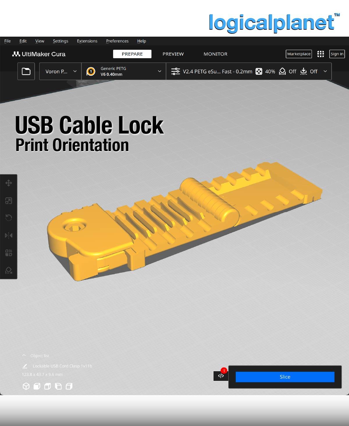 Lockable USB Cable Clasp 3d model