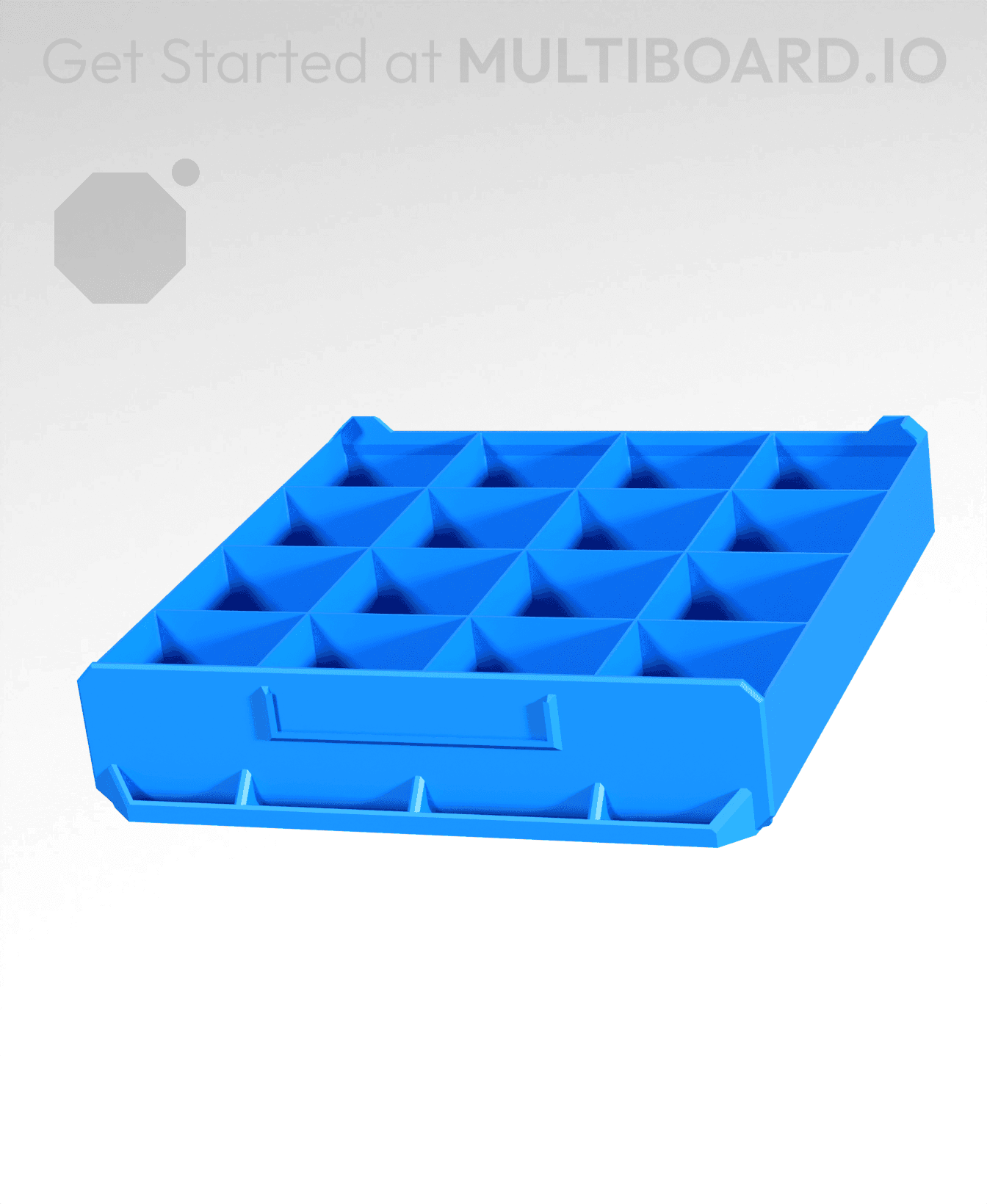 4x1x4-Deep - Grid Divided - Multibin Simple Drawer 3d model