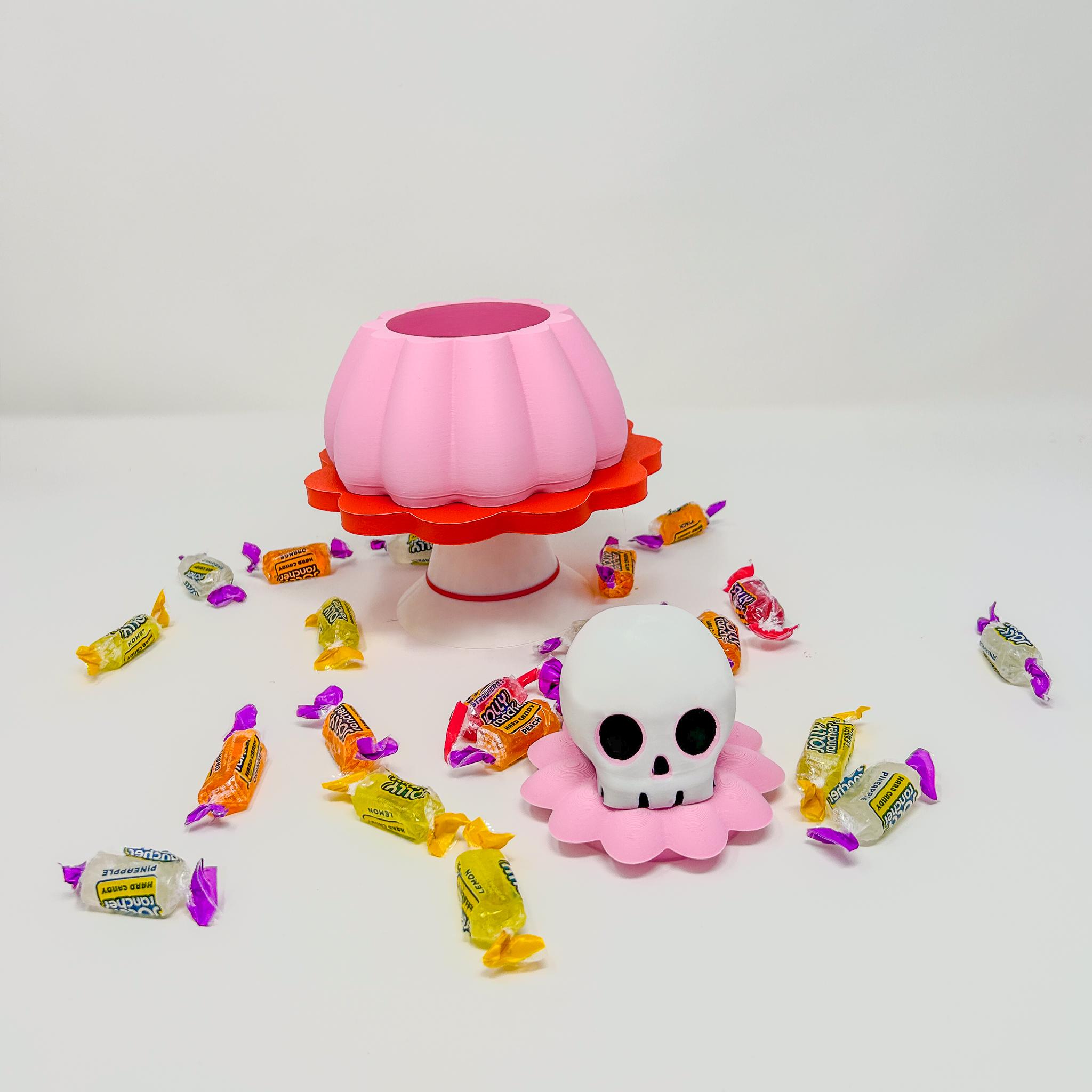 Kitsch Halloween Skull Gelatin Container: Candy, Jewelry Storage, or Spooky Halloween Decor 3d model