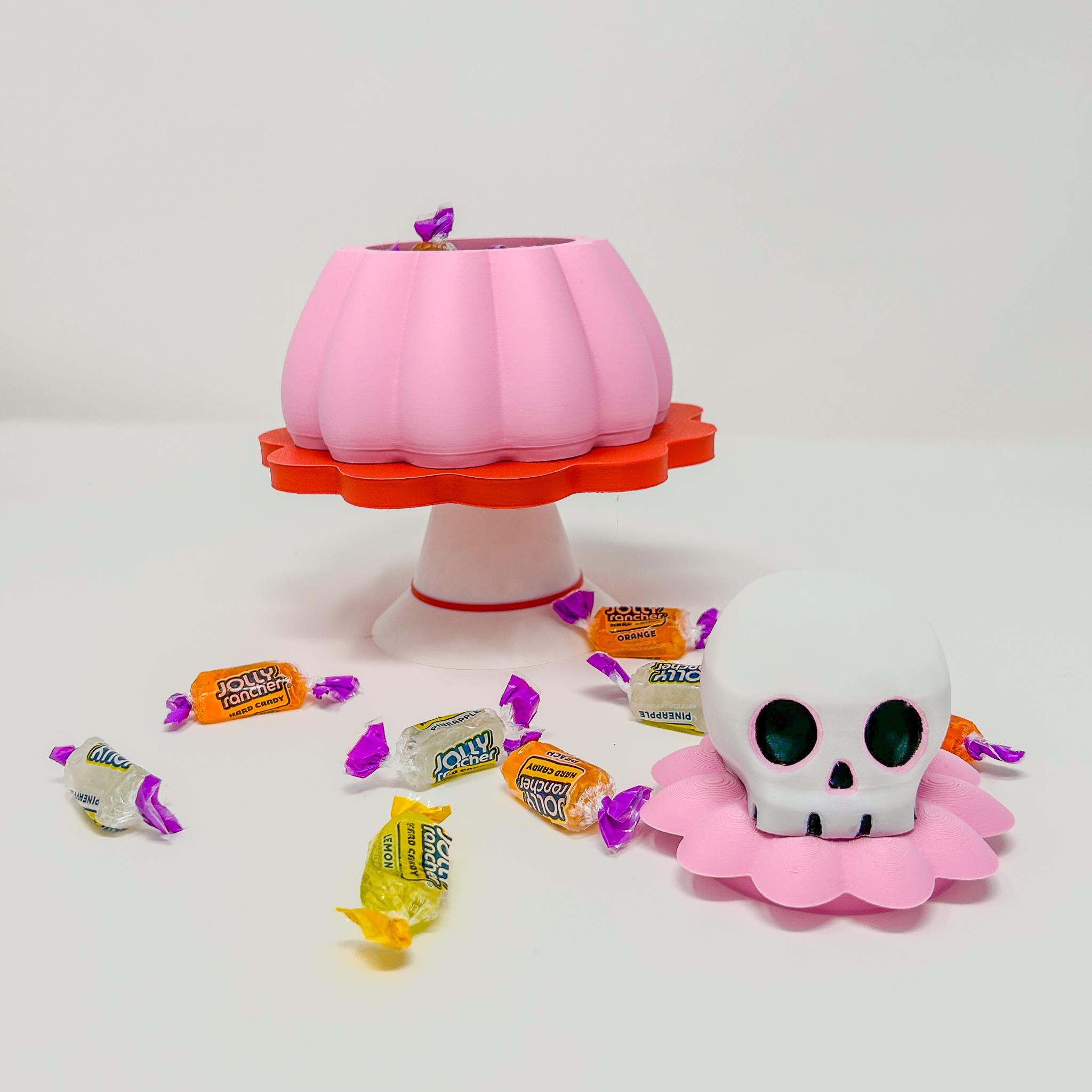 Kitsch Halloween Skull Gelatin Container: Candy, Jewelry Storage, or Spooky Halloween Decor 3d model