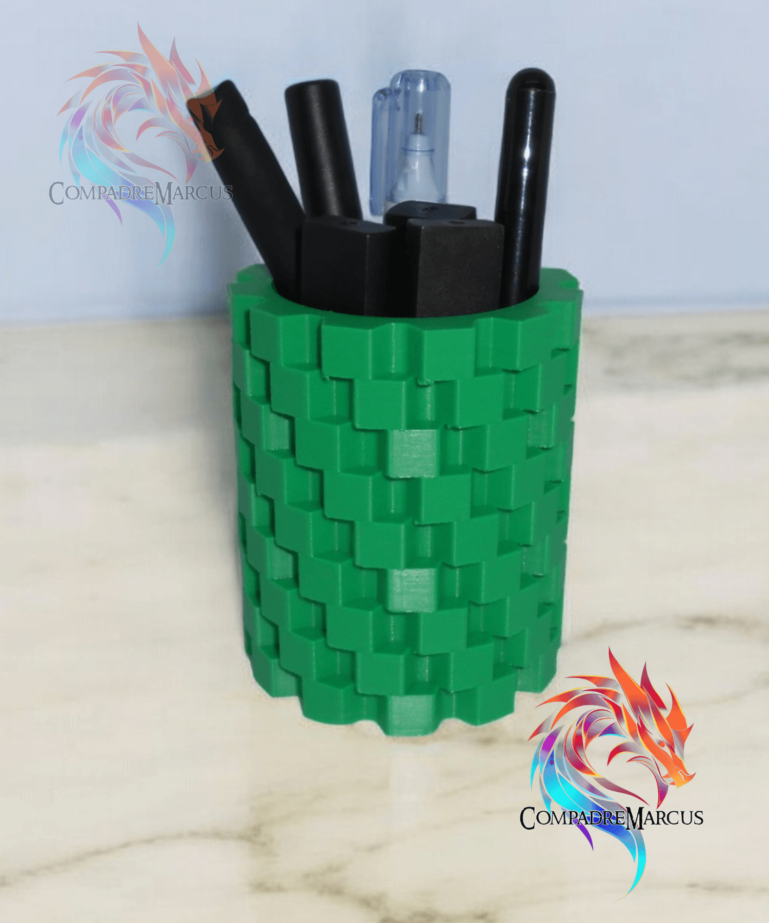 Braided Pen holder / Easy print 3d model