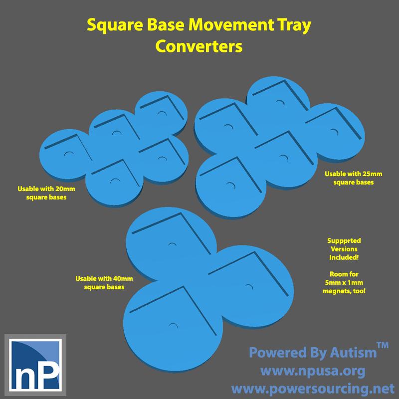 Square Base Movement Tray Converter 3d model