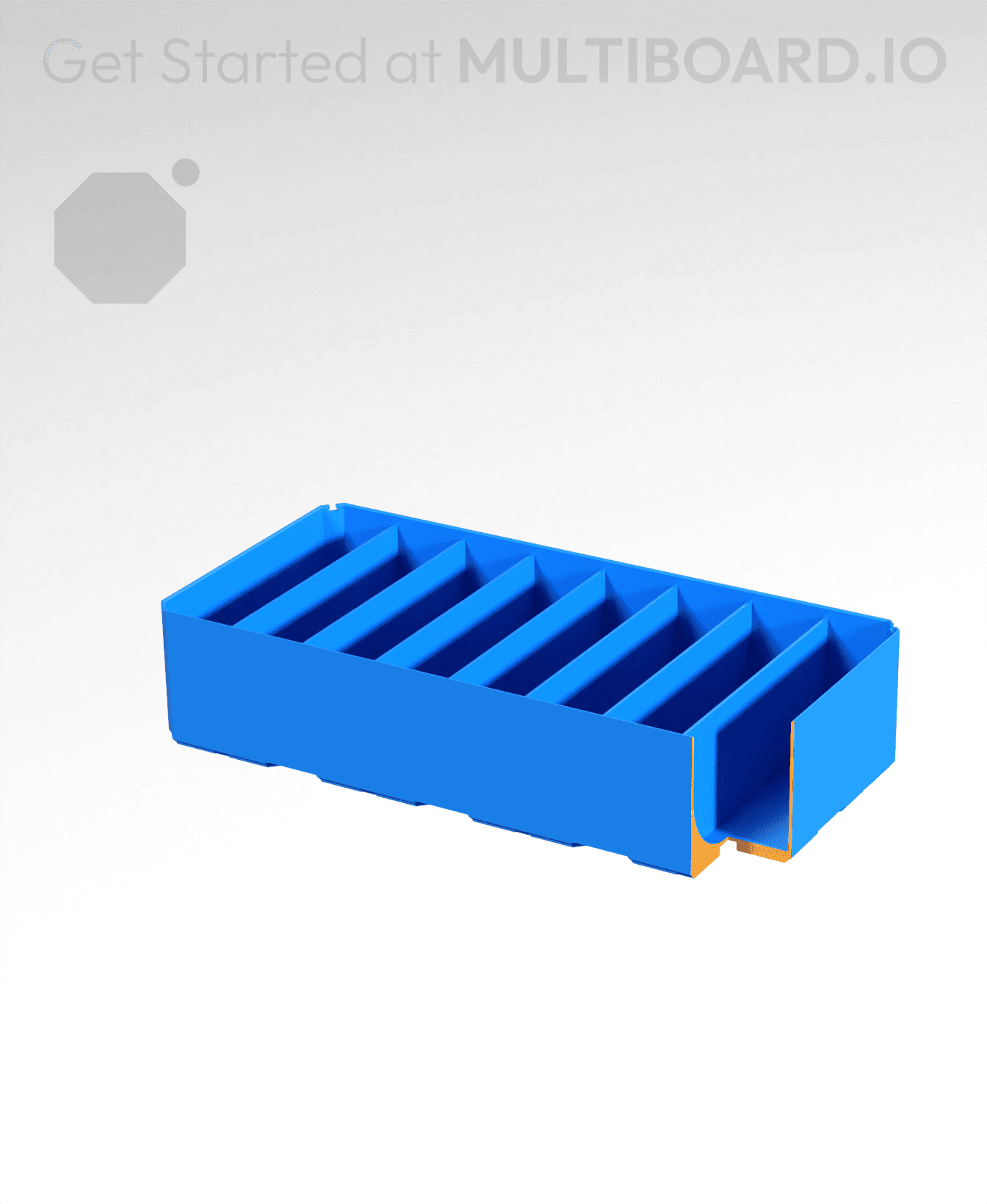 4x2x1 - Curved - Double Divided Bin - Multibin Insert 3d model