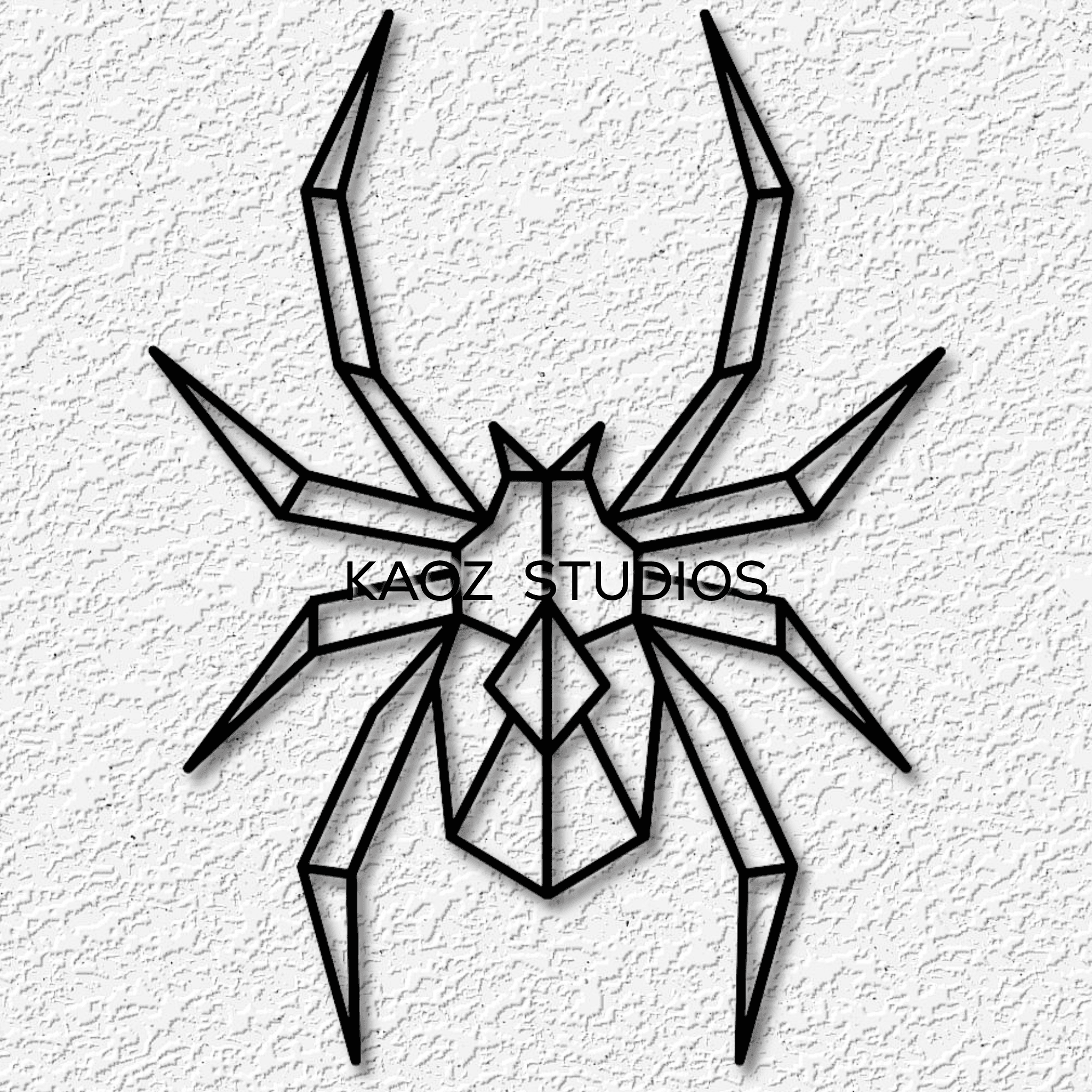 Geometric Spider wall art low poly spider wall decor 3d model