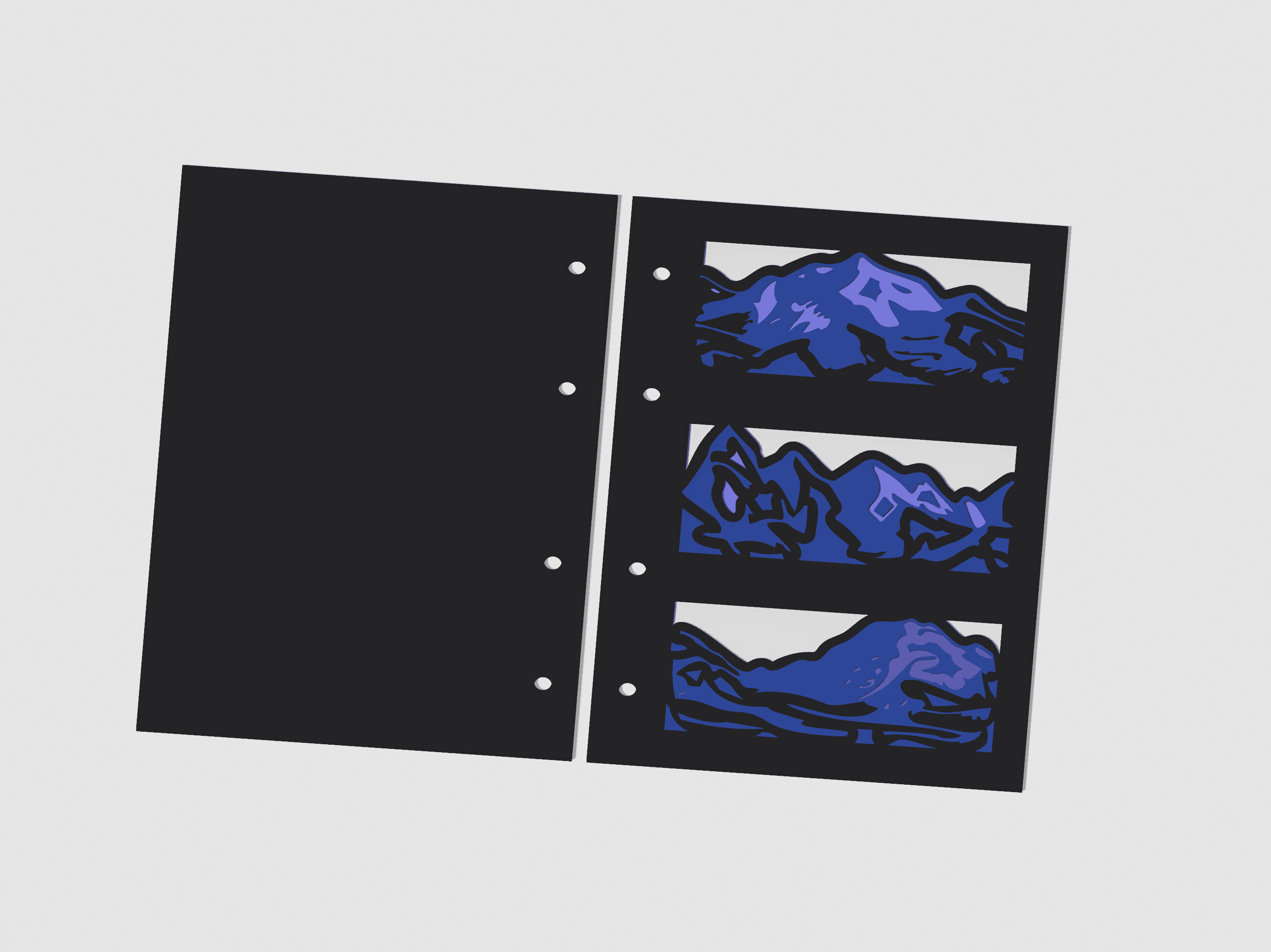 Notebook Cover Mountains Bookbinding Art 3d model