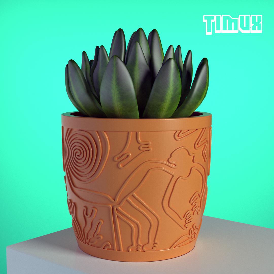 NAZCA LINES POT - ANCIENT PERUVIAN CULTURE DESIGN 3d model