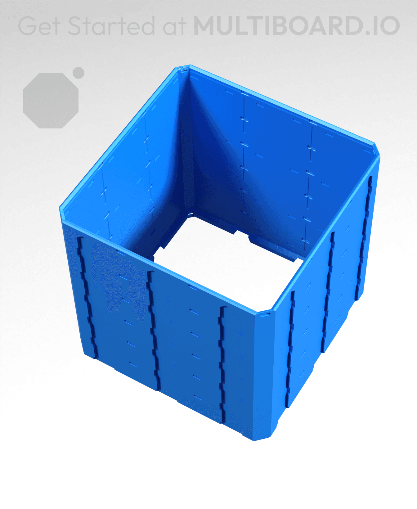 3x3x3 - Topped Multipoint Rail - Universal Click-In Multibin Shell Extension 3d model