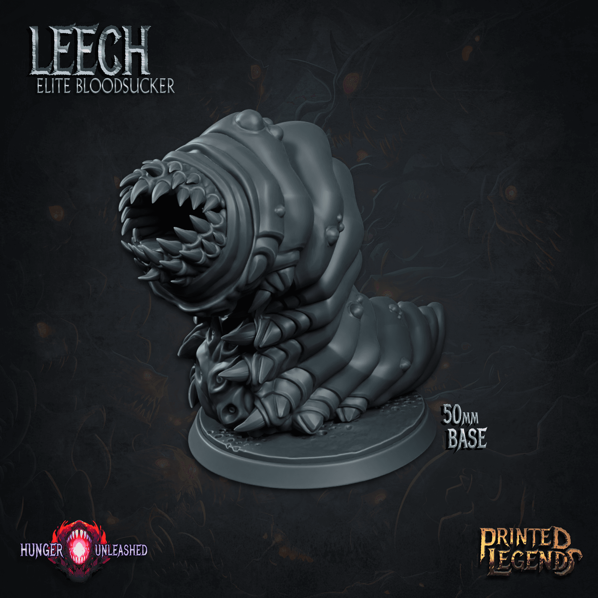 Leech 02 (50mm Base) 3d model