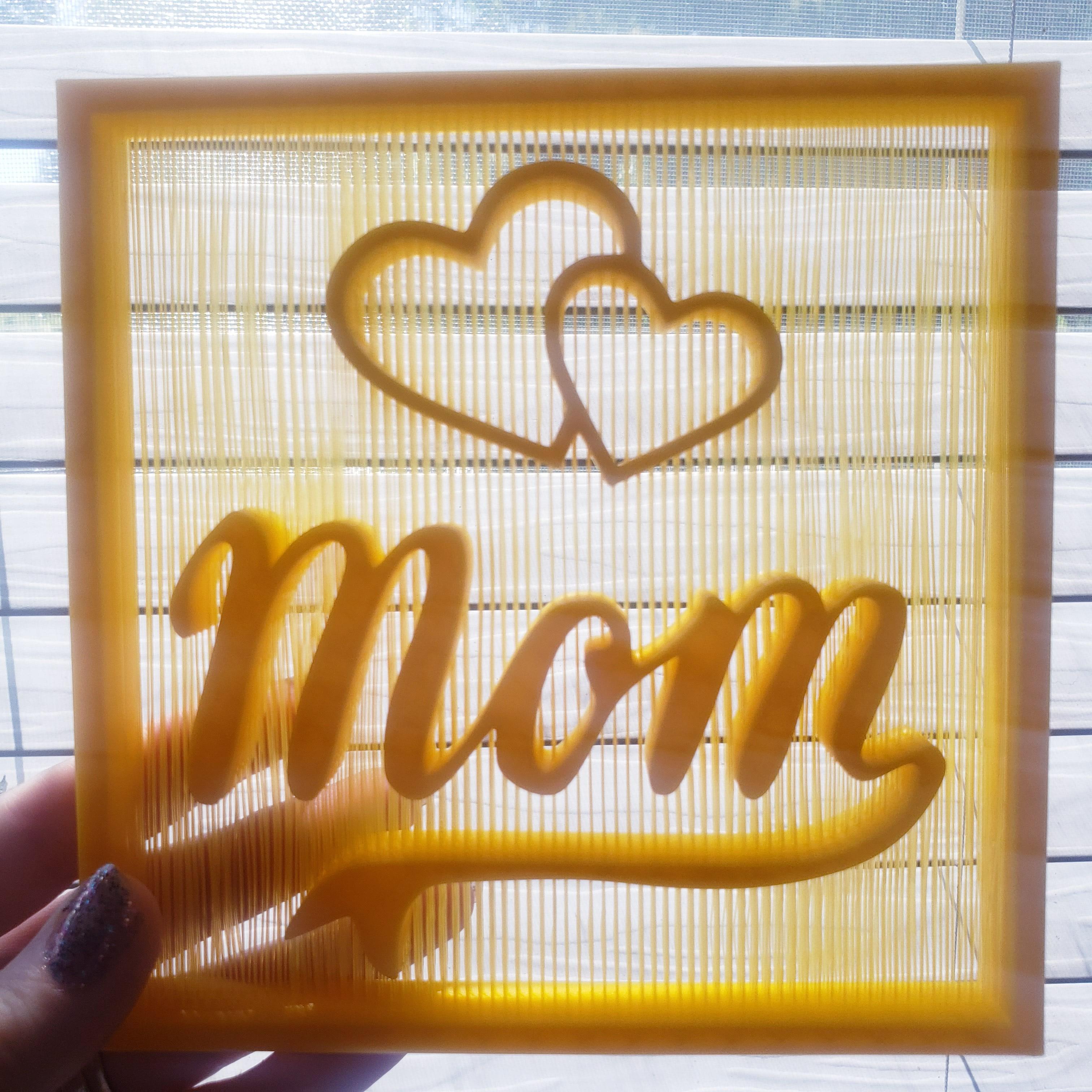 Happy Mothers Day Decor String Art Optical Illusion Desktop Decorations  3d model