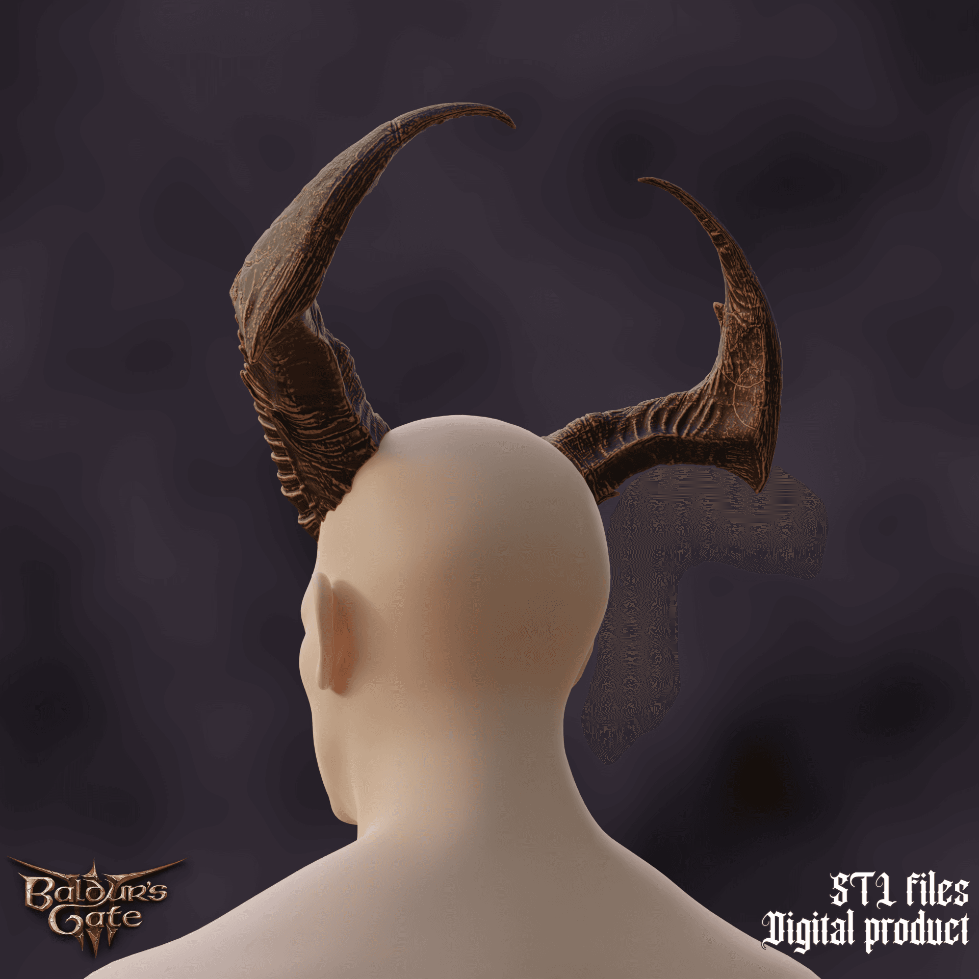 Fantasy Tiefling General Horns Set Baldurs Gate 3 3d model