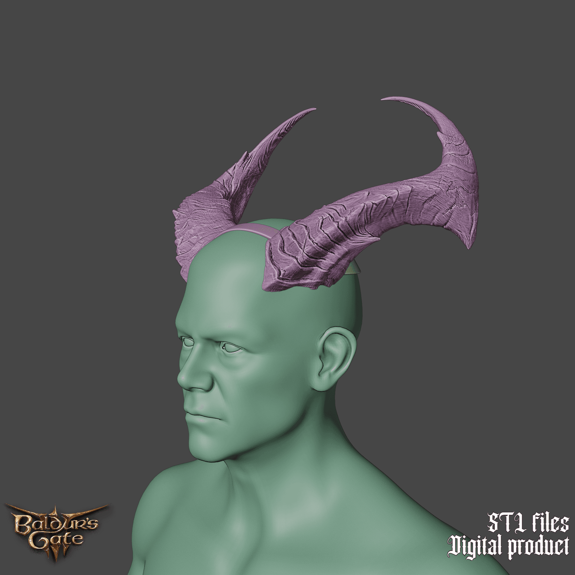 Fantasy Tiefling General Horns Set Baldurs Gate 3 3d model