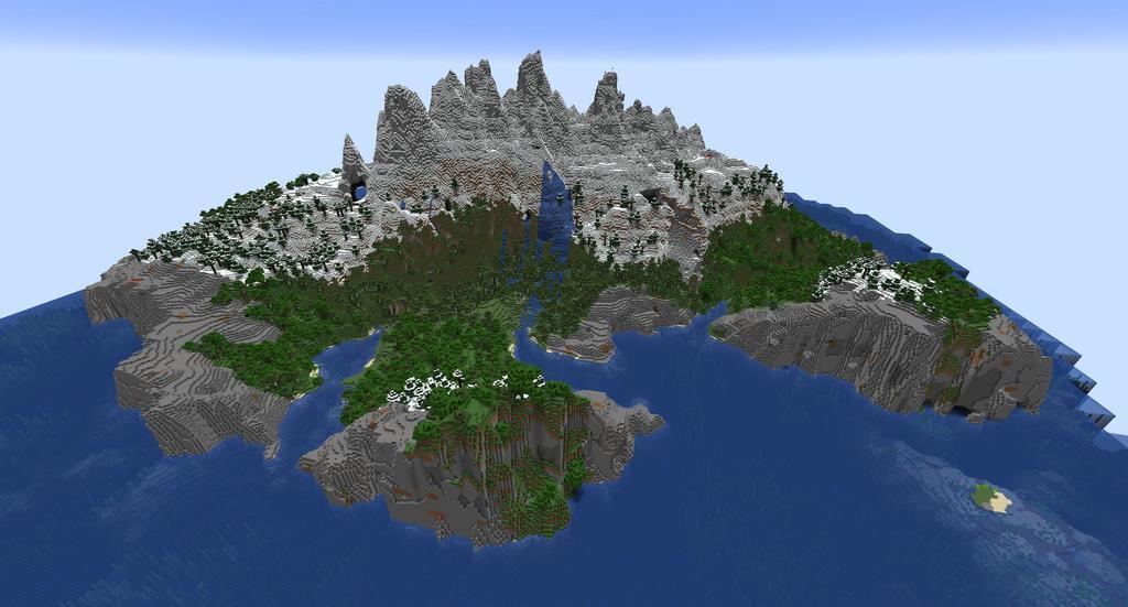 Minecraft Mountain Island IV 3d model