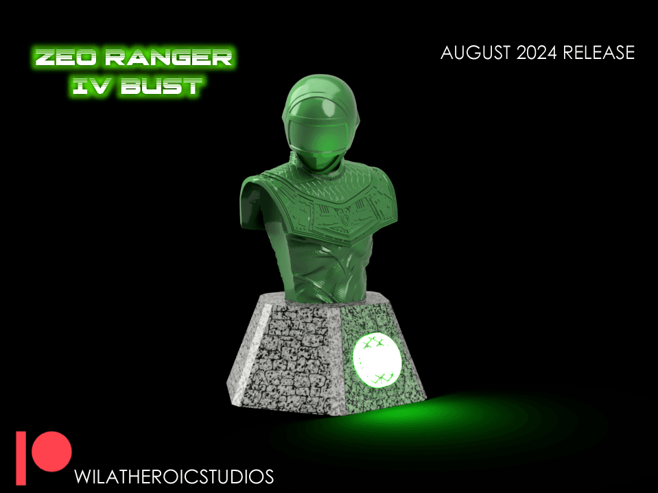 Zeo Ranger IV Bust with LED Base 3d model