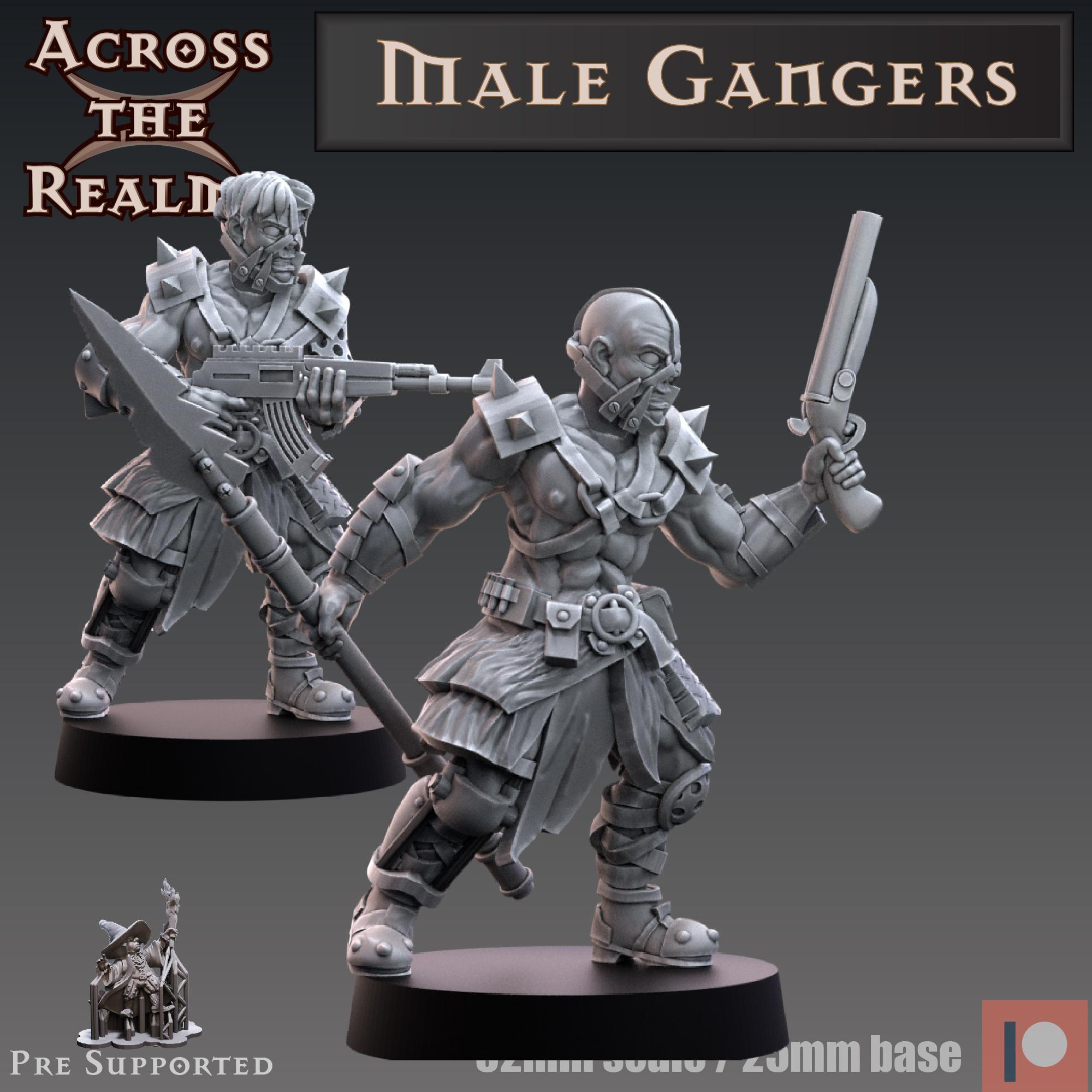 Male Gangers - modular 3d model