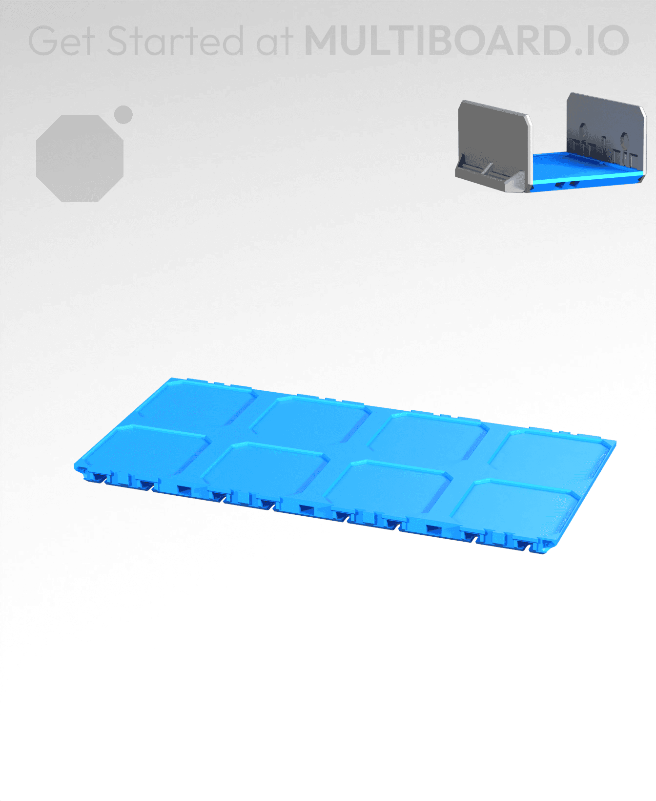 4x2-Deep - Internal Grid - Multibin Drawer Base 3d model