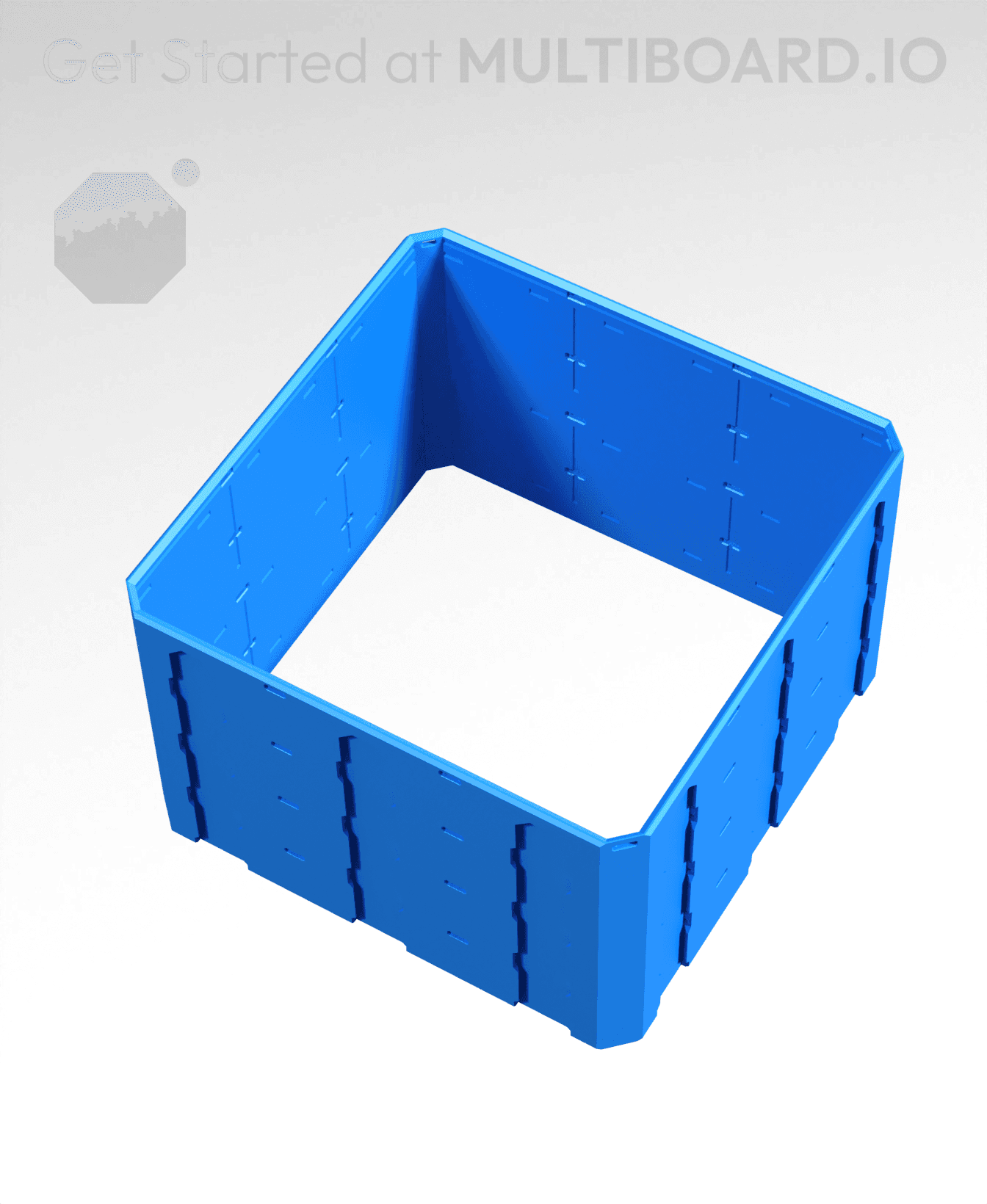 3x3x2 - Topped Multipoint Rail - Pop-In Bin Extension 3d model