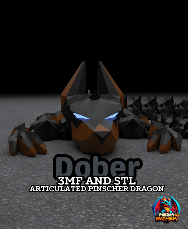 Dober Articulated Dragon Mesh Mayhem 3d model