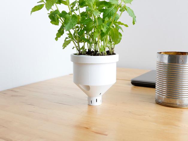 Campbell Planter - Fully 3D Printed Self-Watering Planter 3d model