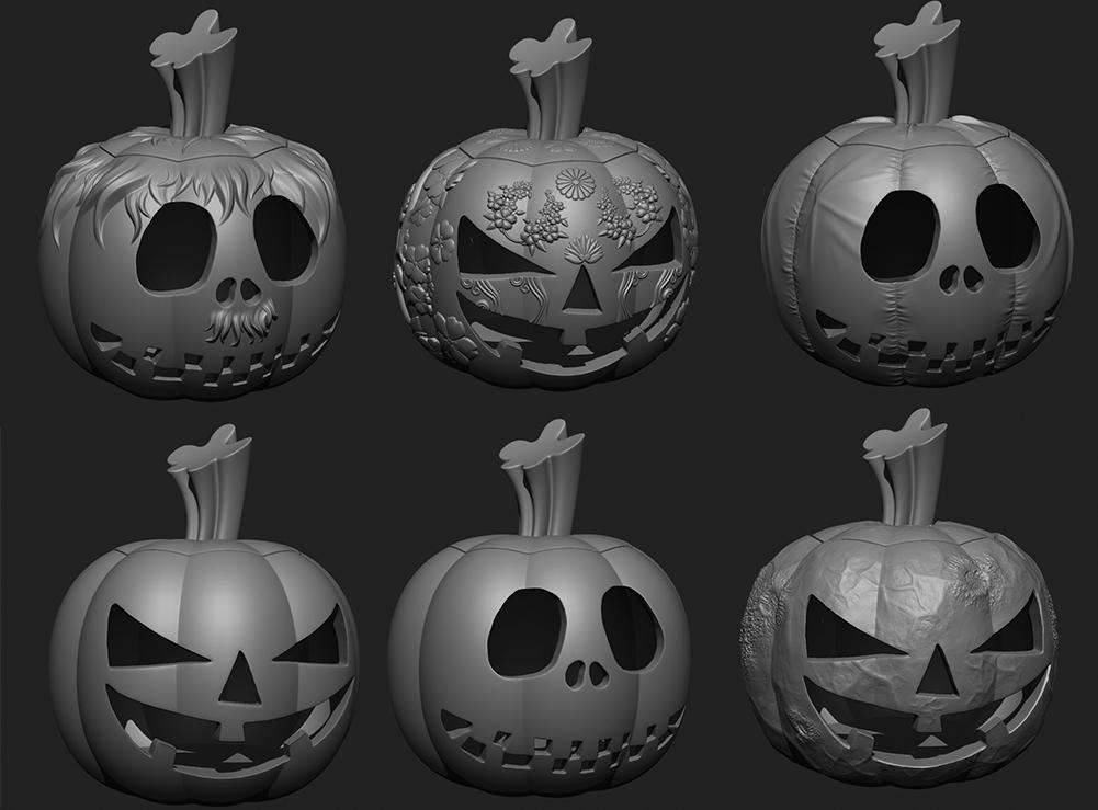 Stylized Jack-O-Lanterns 3d model