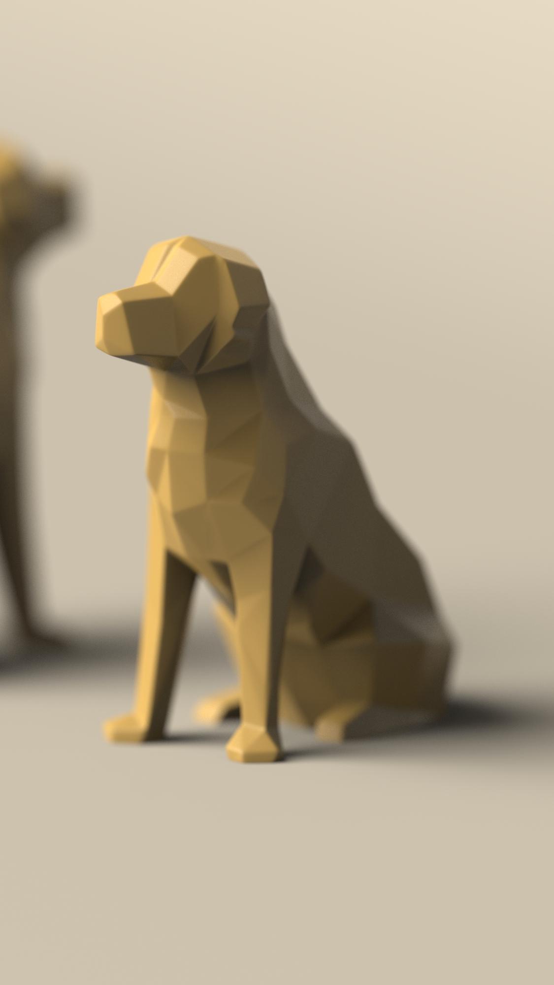 Low-poly Golden Retriever - Remastered 3d model