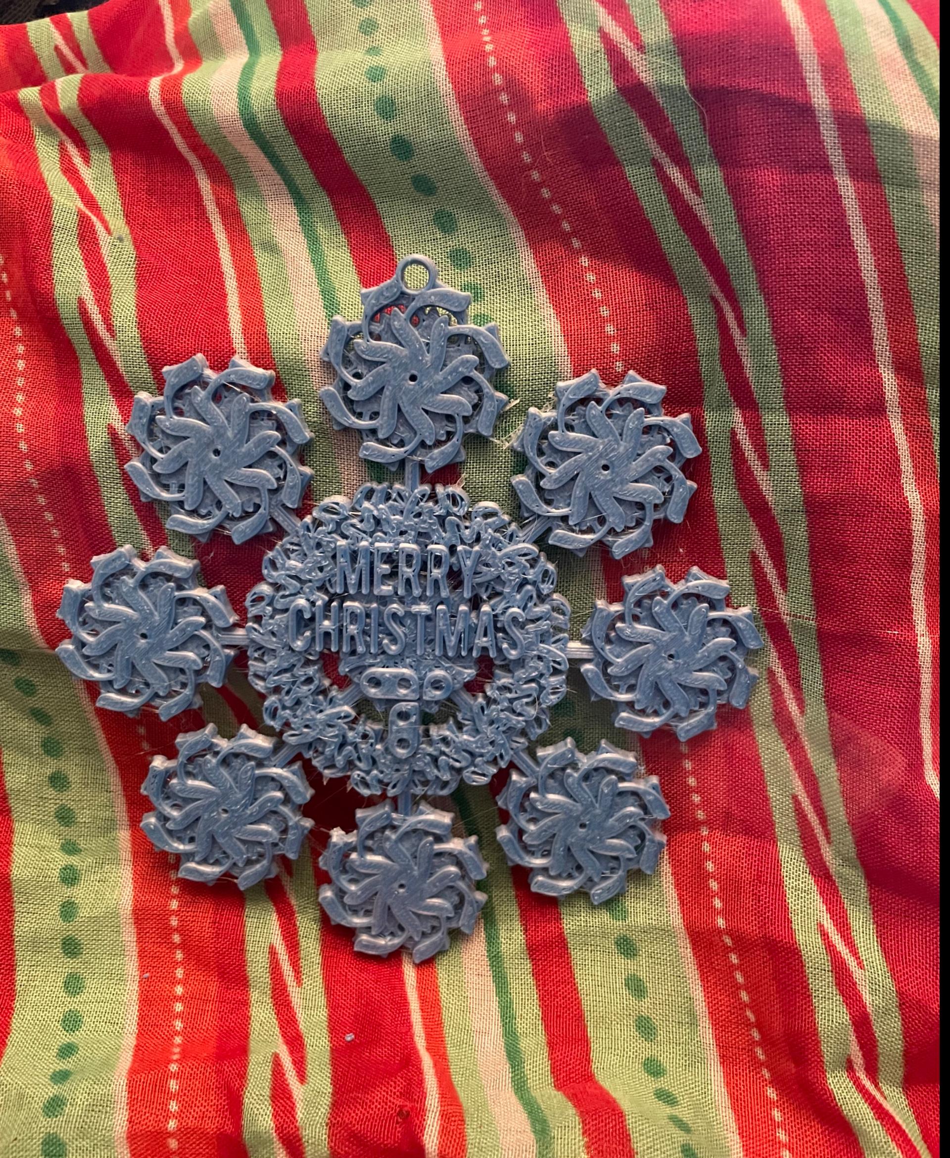 Thangs 3d Snowflake Ornament - Christmas Ornament - 3d model