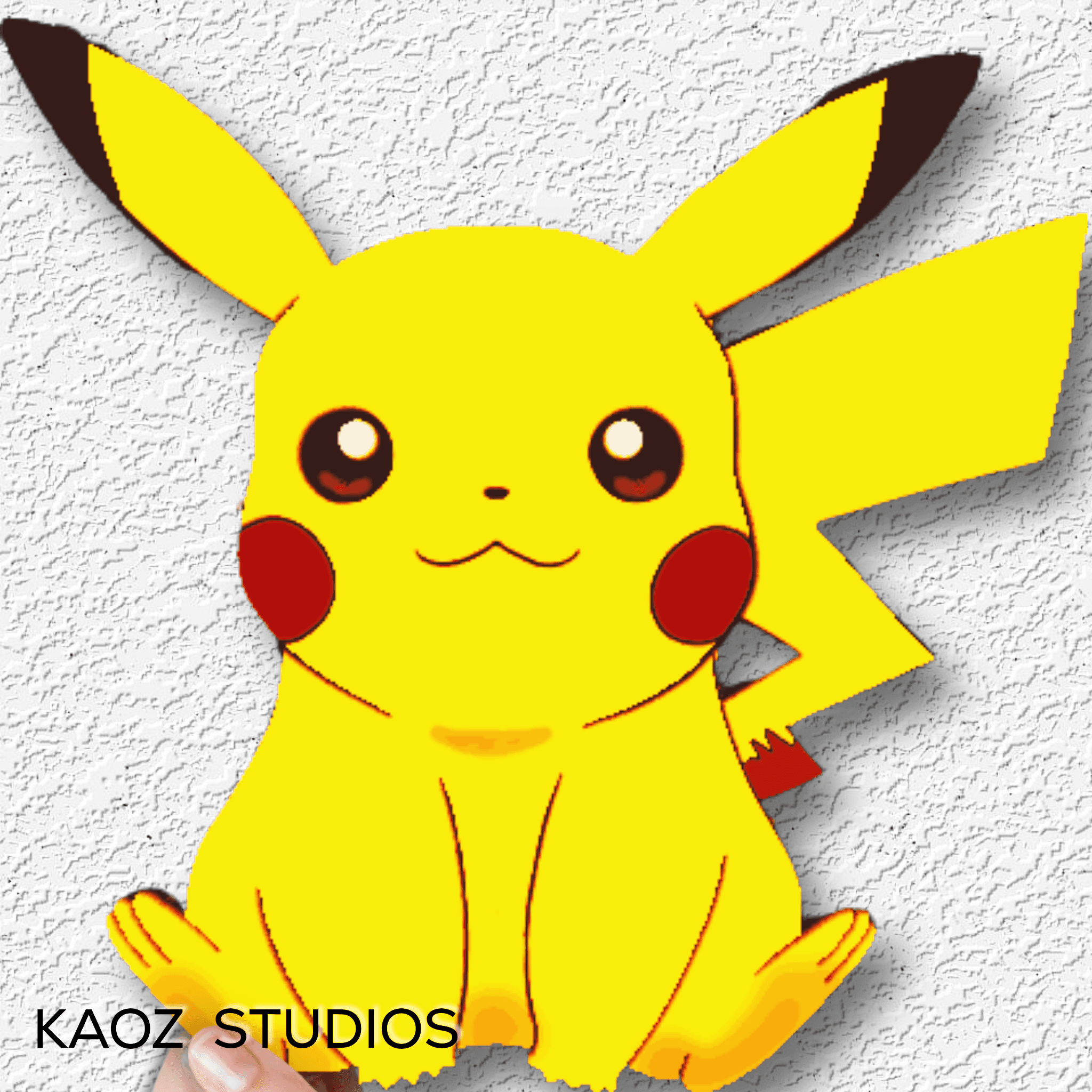 pikachu wall art pokemon full color easy game room decor 3d model