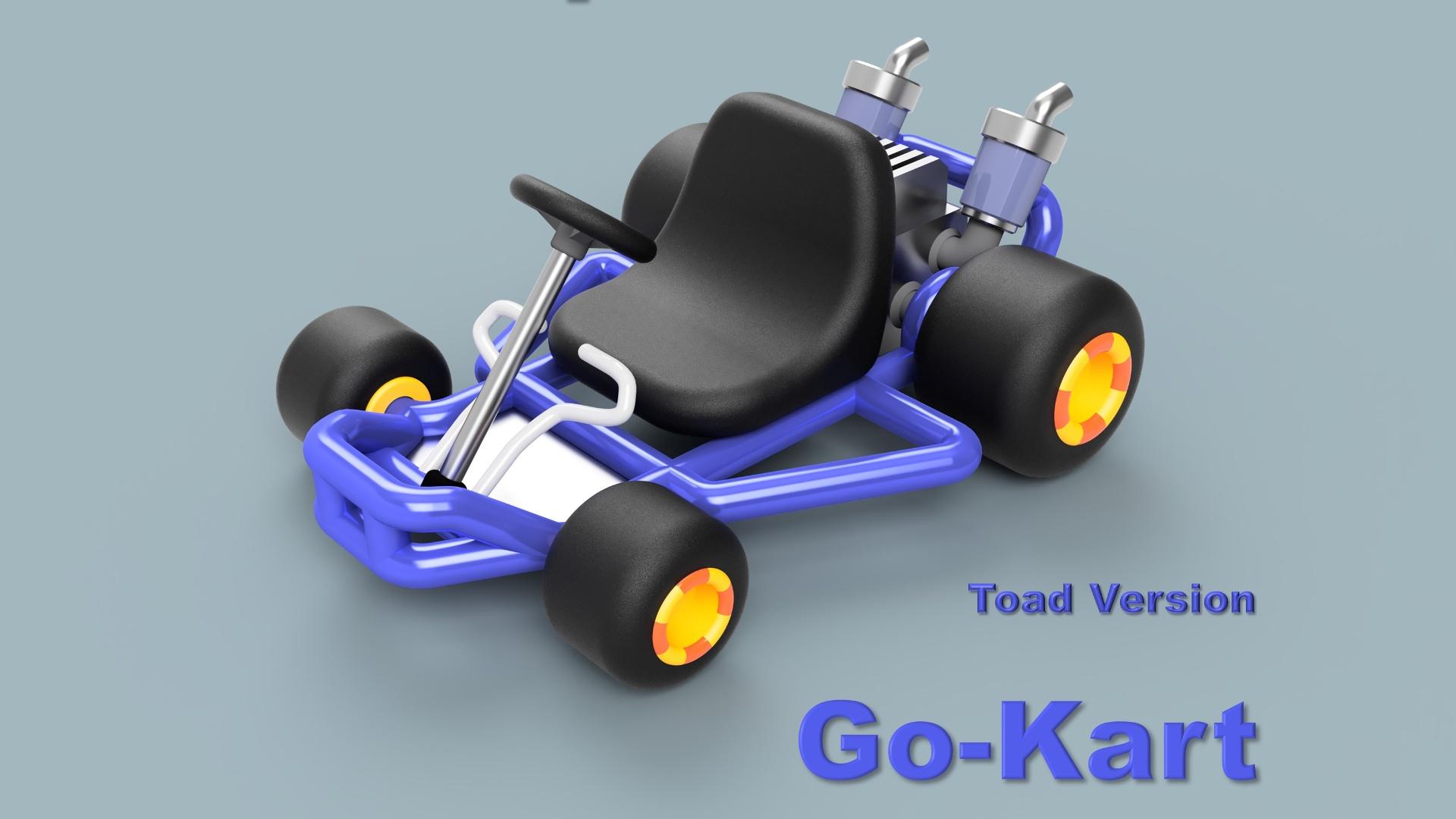 Mario Kart 64 Style Go-Kart (for San-Ei Plushs and Amiibos) 3d model