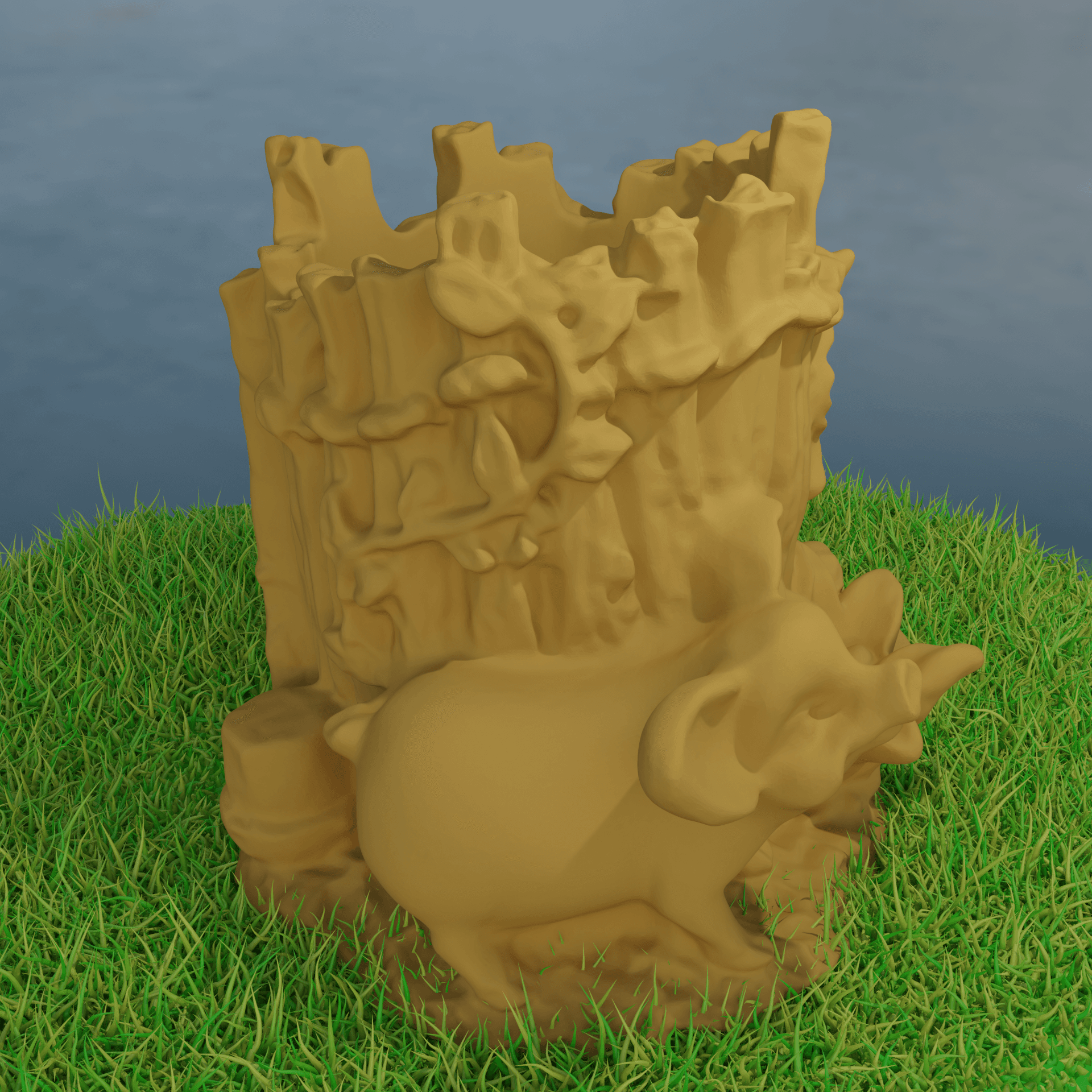 Pen holder Pig 3d model