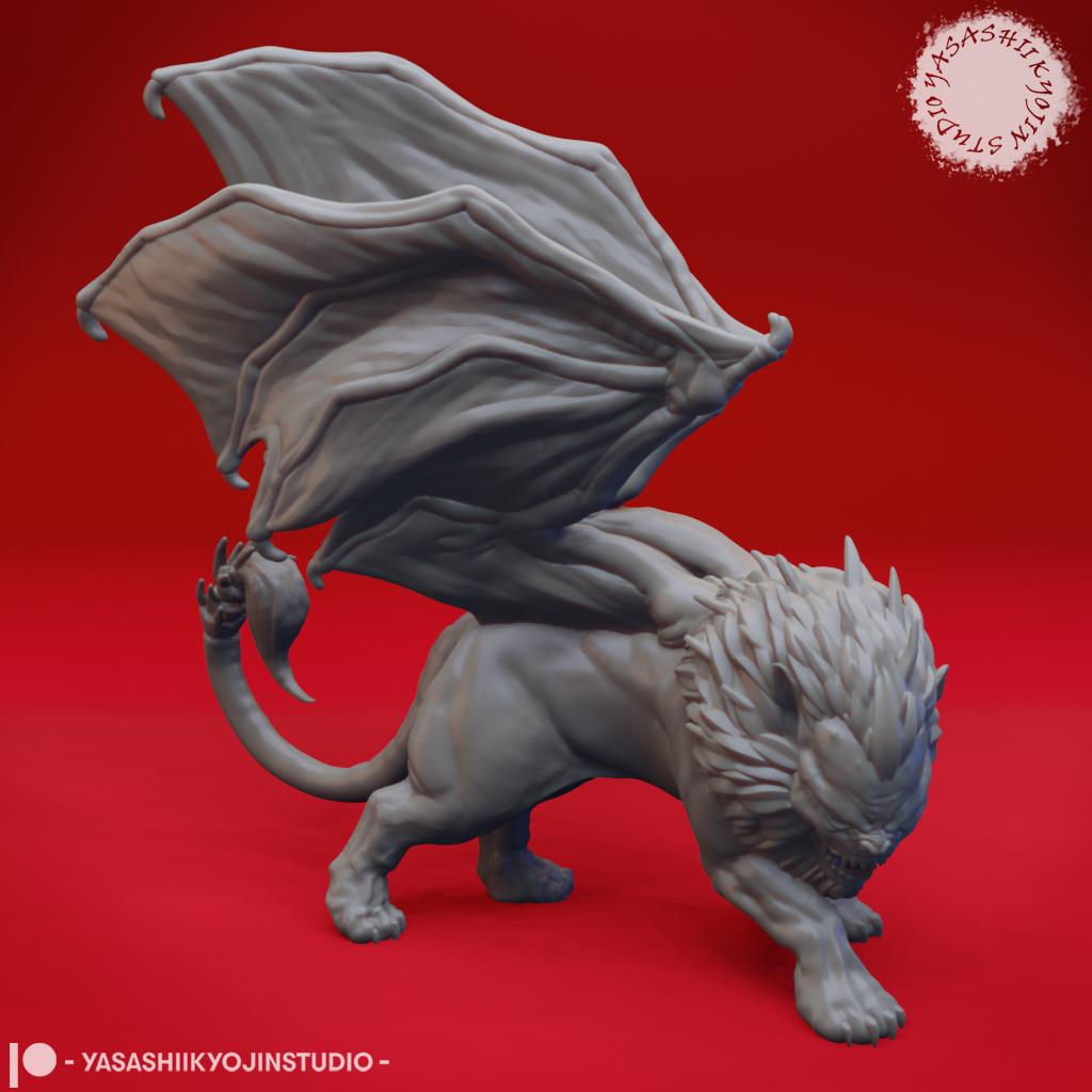 Manticore - Tabletop Miniature (Pre-Supported) 3d model