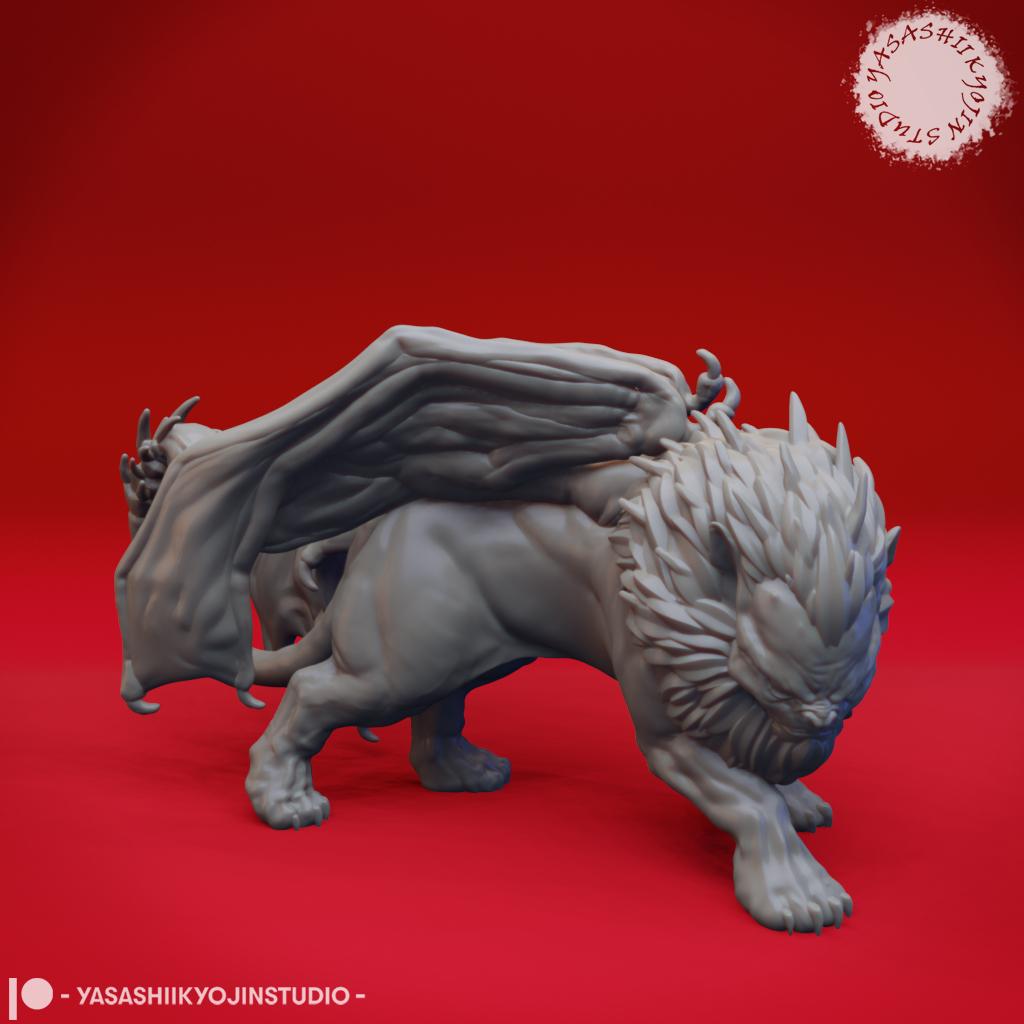 Manticore - Tabletop Miniature (Pre-Supported) 3d model