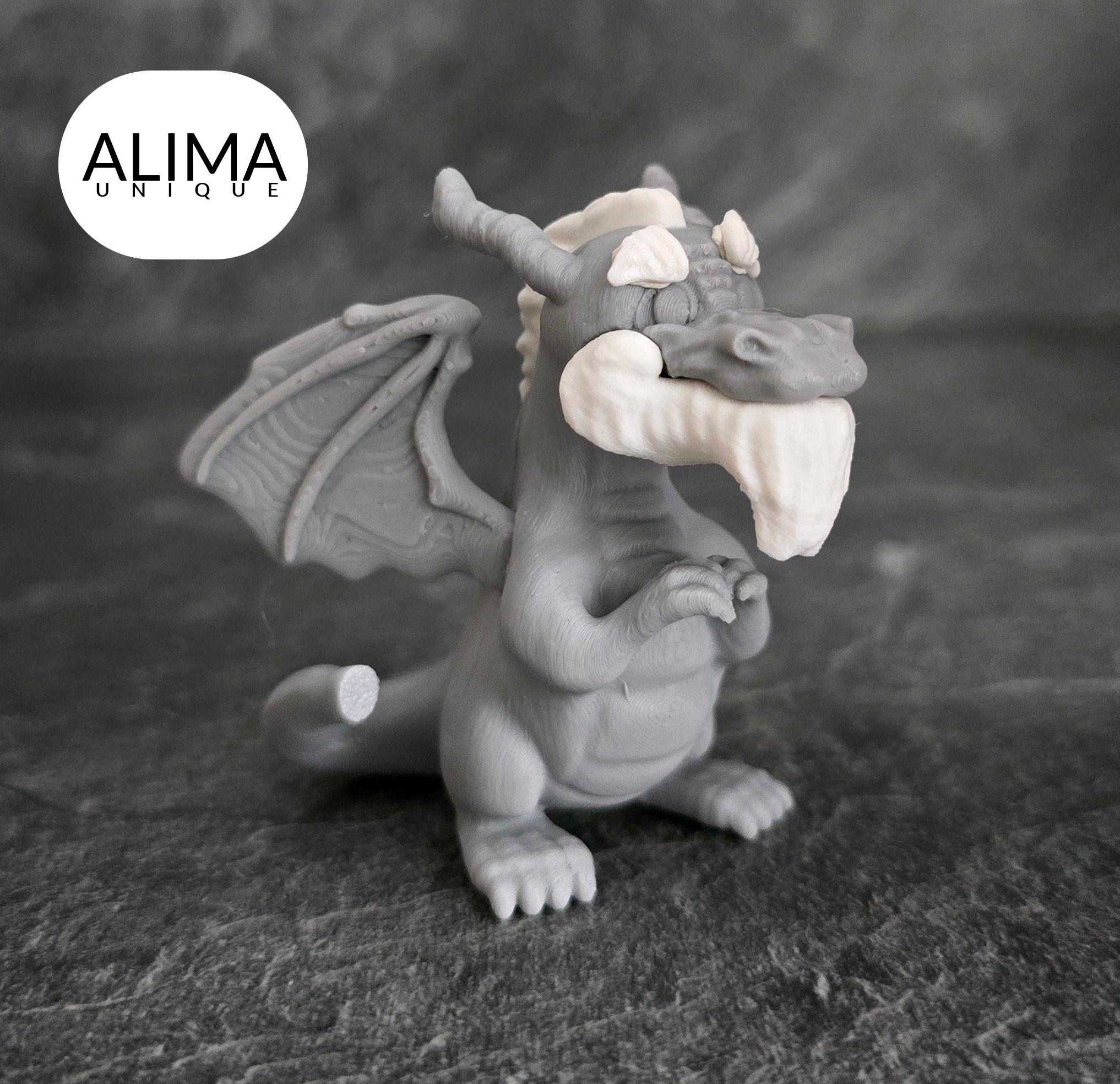 Mini Grandpa dragon + keychain 3d model