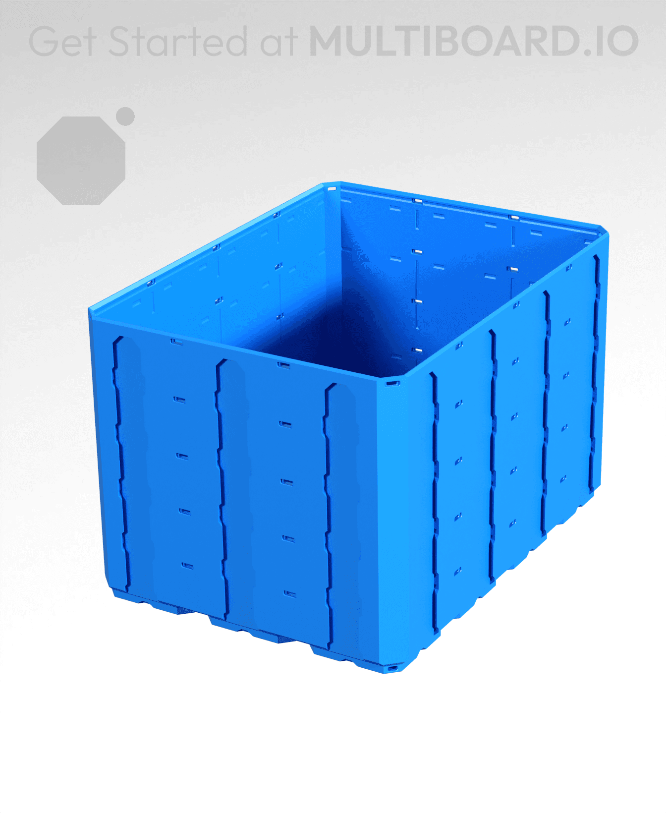 3x4x2.5 - Topped Multipoint Rail - Multibin Shell 3d model