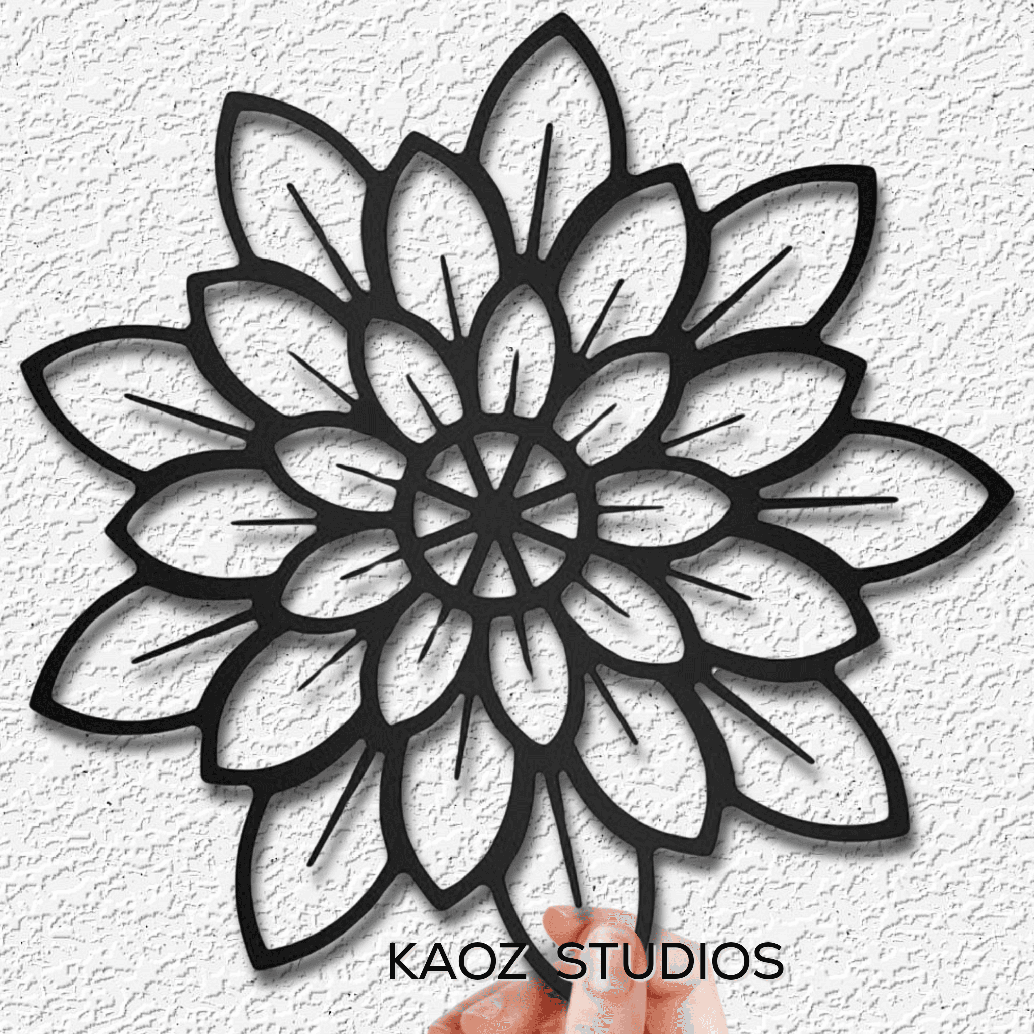 mandala flower wall art floral wall decor sunflower pattern decoration 3d model