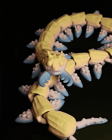 Centipede 2 - Articulated - Print-in-Place - dragon eater 3d model