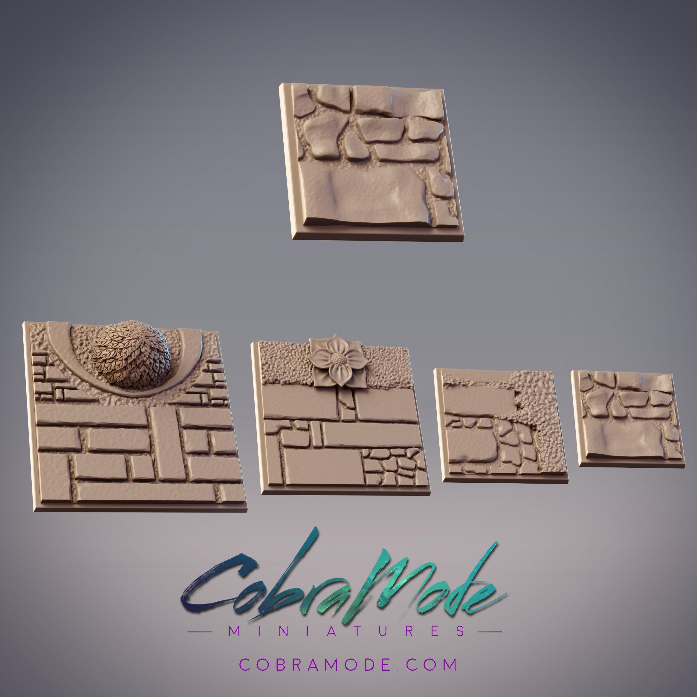 Slate Path Square Base Pack (4pcs) 3d model