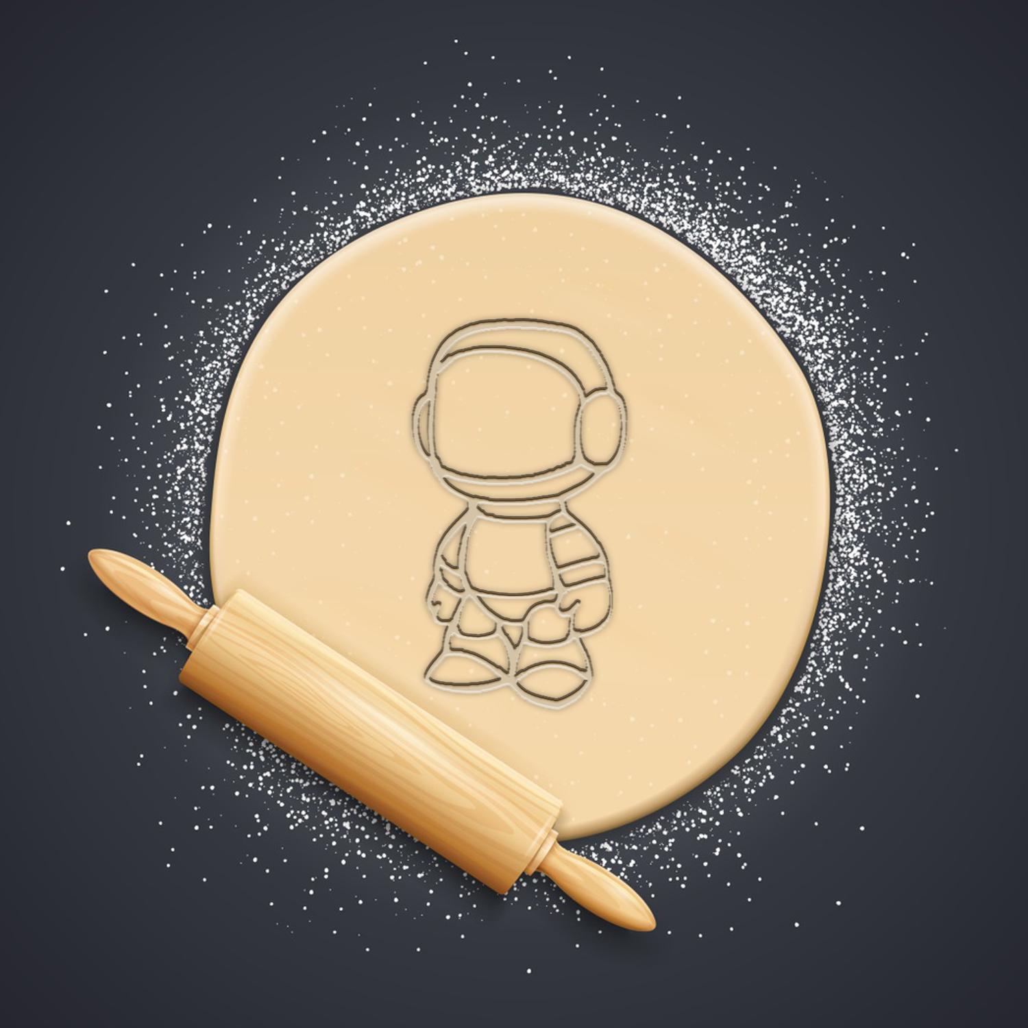 Astronout Cookie Cutter, Biscuit Cutter 3d model