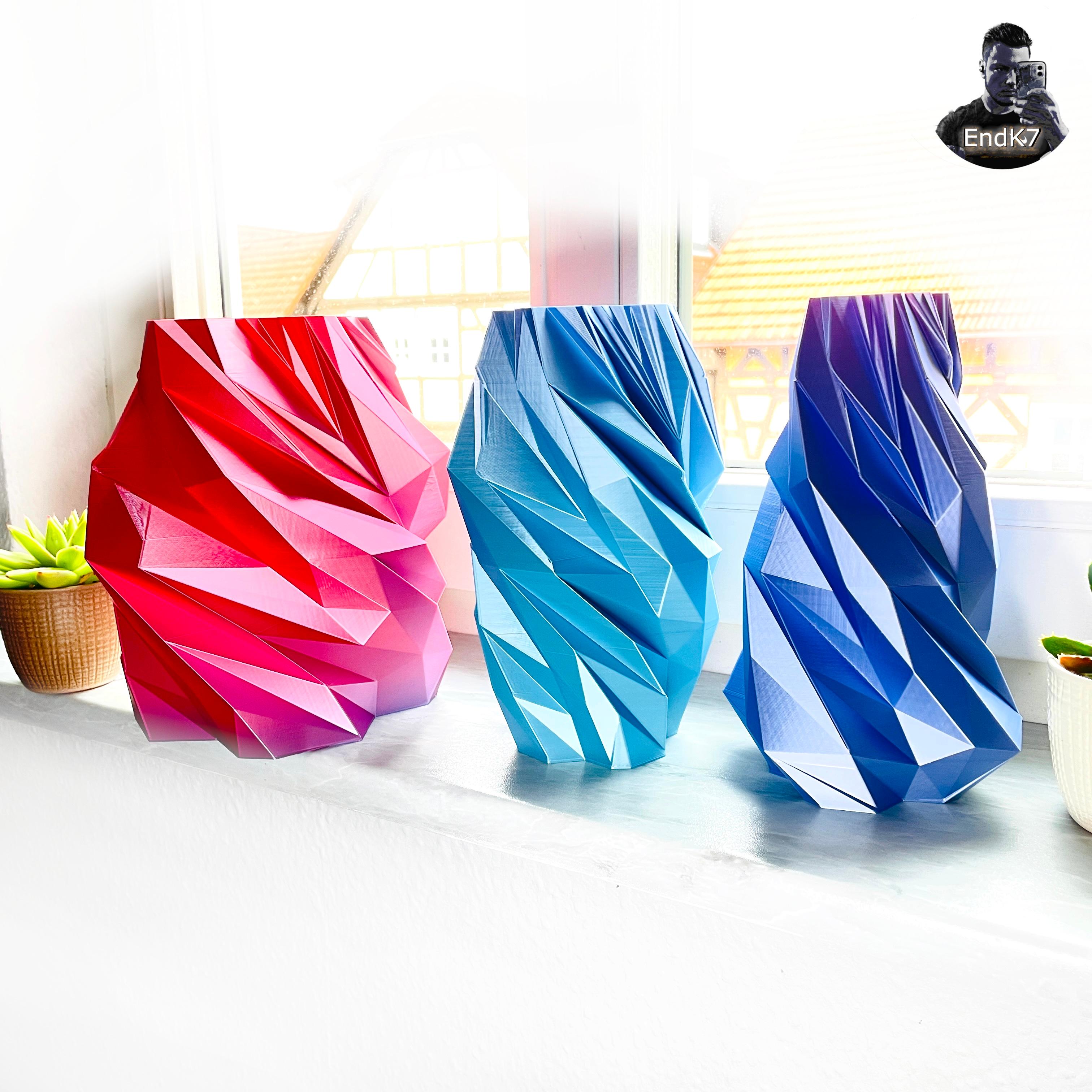 Special Low Poly Vases - 3 Designs 3d model