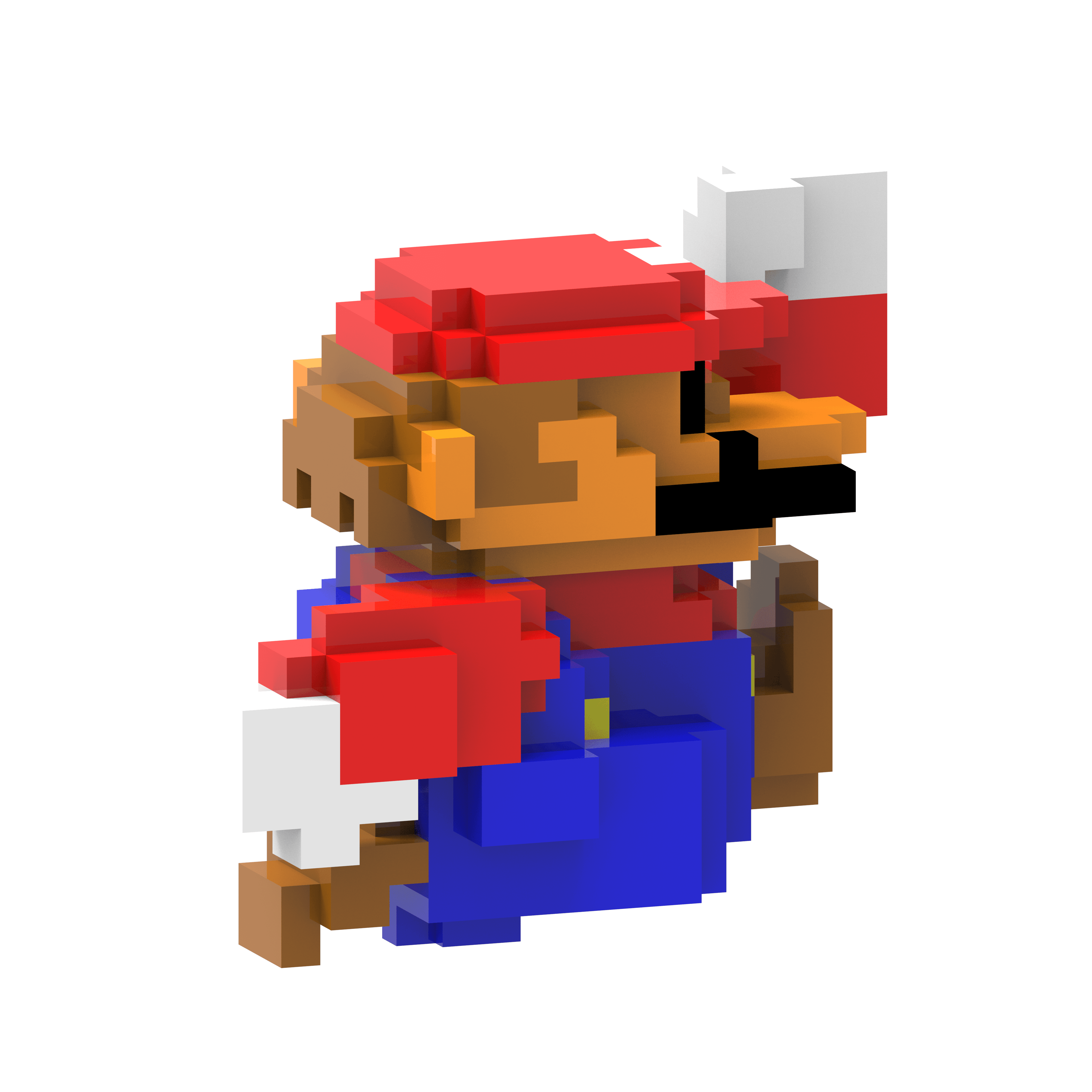 Super Mario 8 bit 3d model