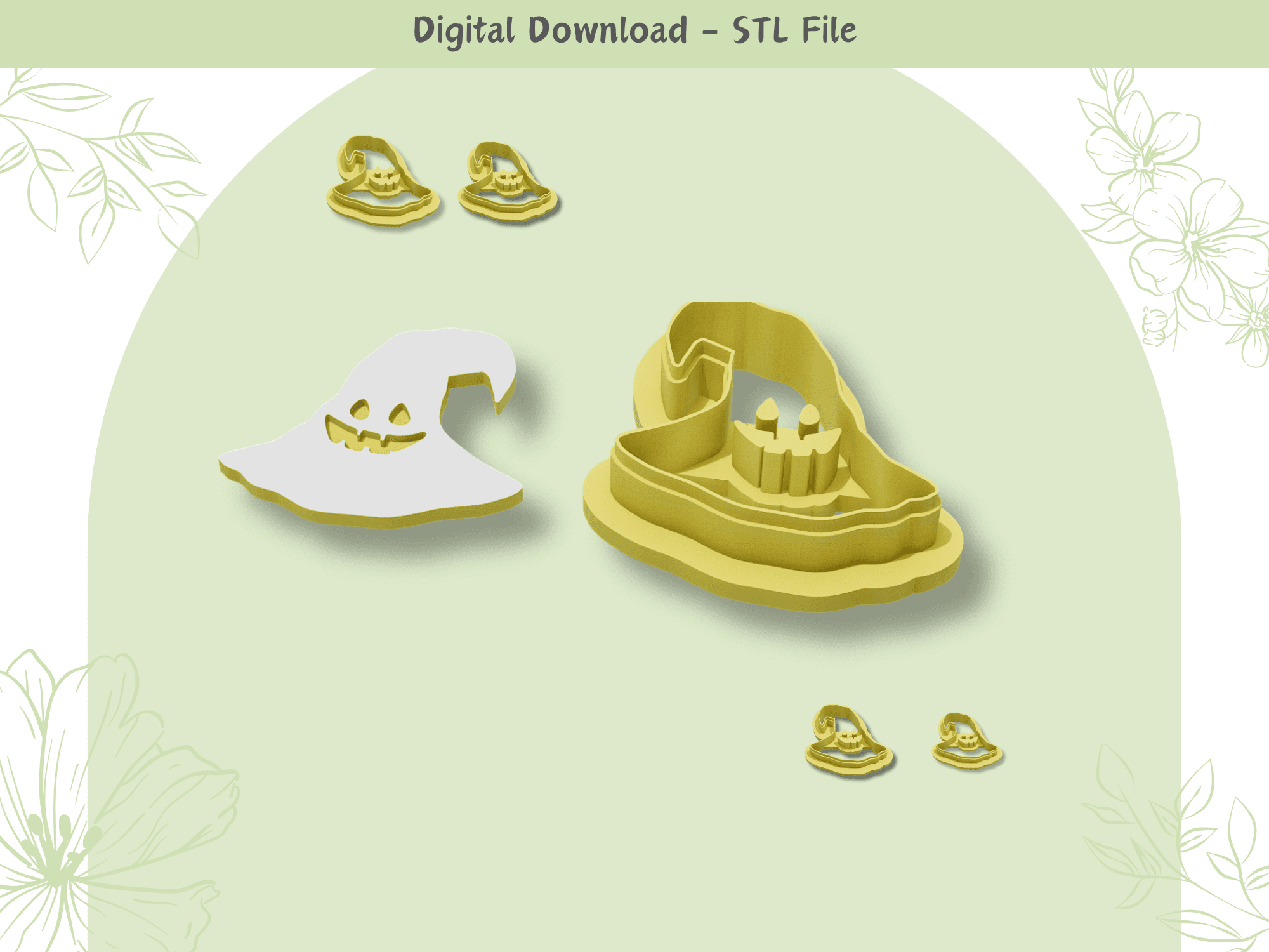 Witch Hat Clay Cutter for Polymer Clay | Digital STL File | Clay Tools | Cookie Cutters  3d model